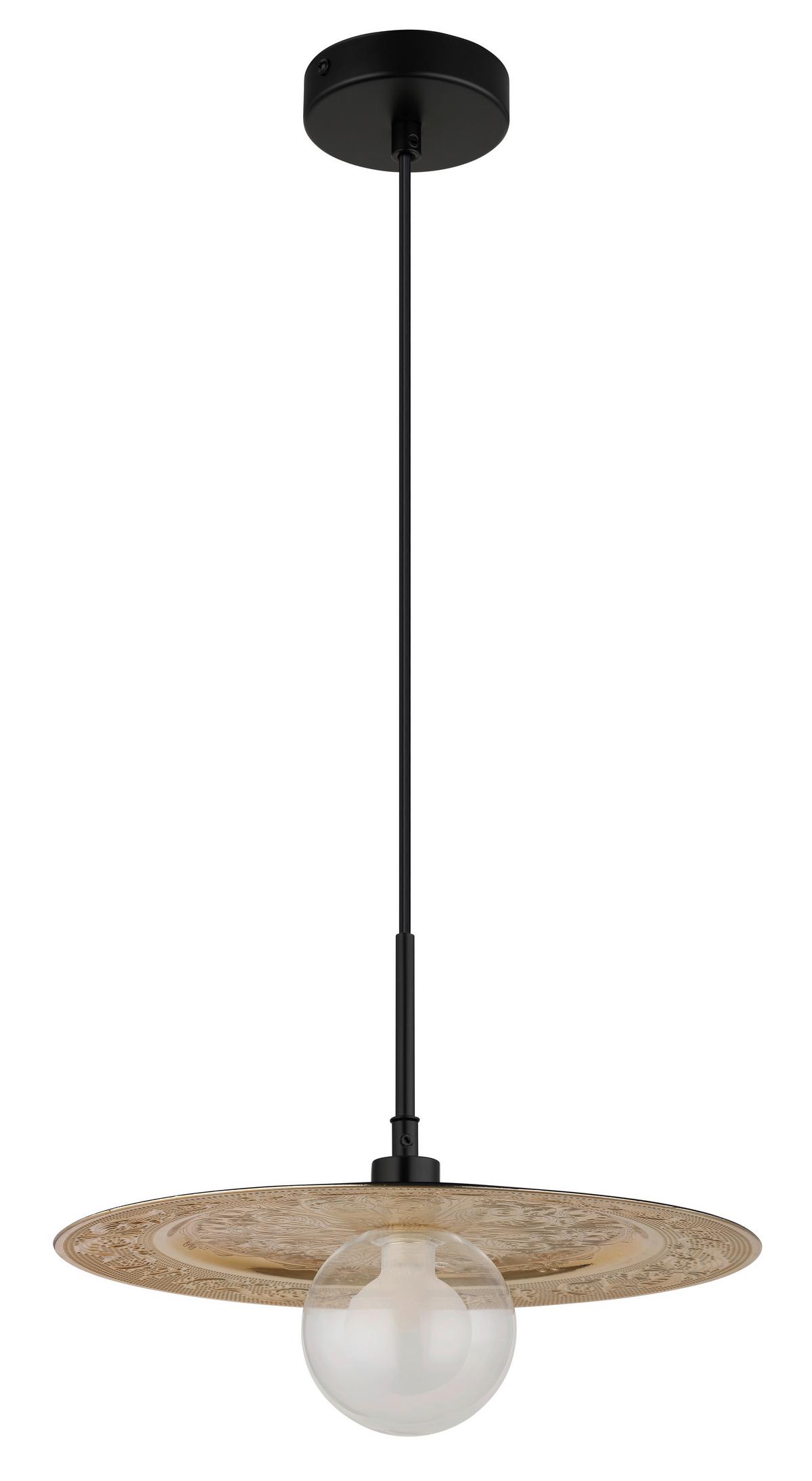 HÄNGELEUCHTE 15169G - Klar/Goldfarben, Design, Glas/Kunststoff (33/119cm) - Globo