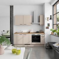 Küchenleerblock Easytouch Low o. Geräte Sandfarben - Sandfarben/Eichefarben, MODERN, Holzwerkstoff/Metall (210cm) - Nobilia
