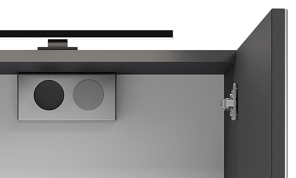 Spiegelschrank Spree Anthrazit - Anthrazit, MODERN, Glas/Holzwerkstoff (50/60/20cm) - MID.YOU