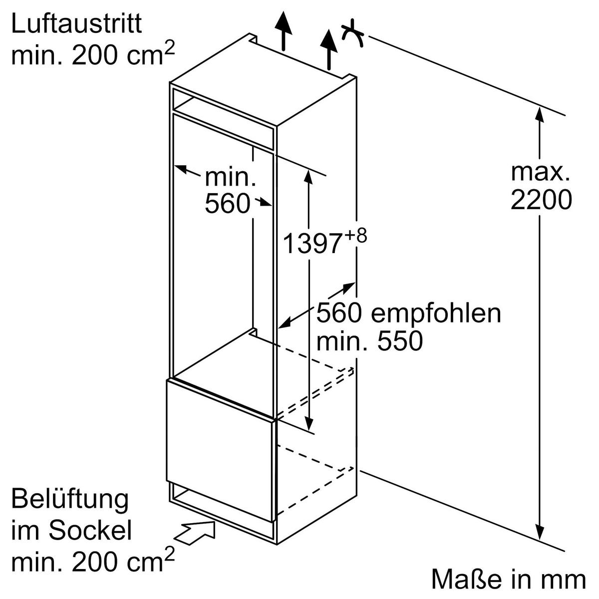 Kühlschrank KIF51AFE0 Weiß - Weiß, MODERN, Metall (55,8/139,7/54,5cm) - Bosch