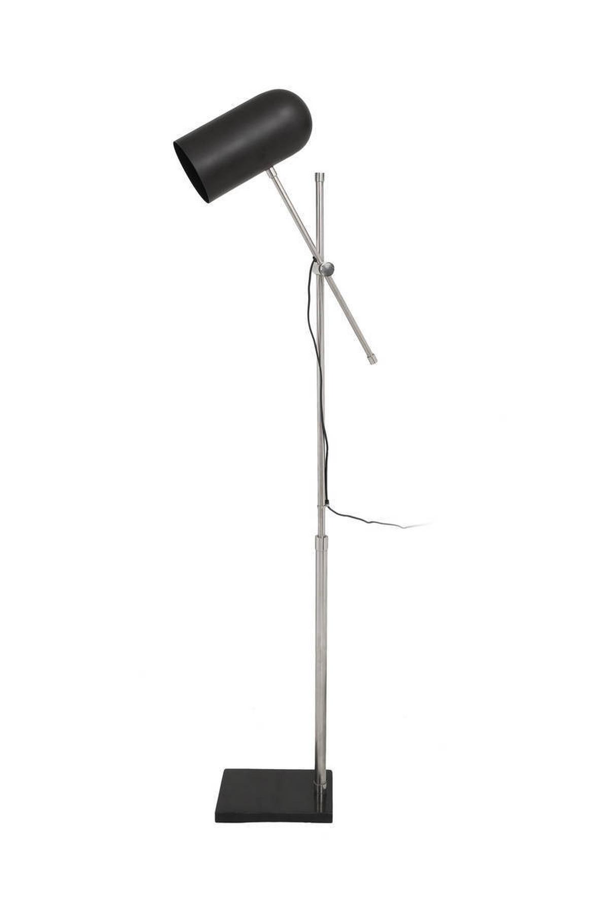 Stehleuchte Stehlampe Celeste 125 - Silberfarben/Schwarz, Trend, Kunststoff/Stein (58/138/18cm) - Kayoom