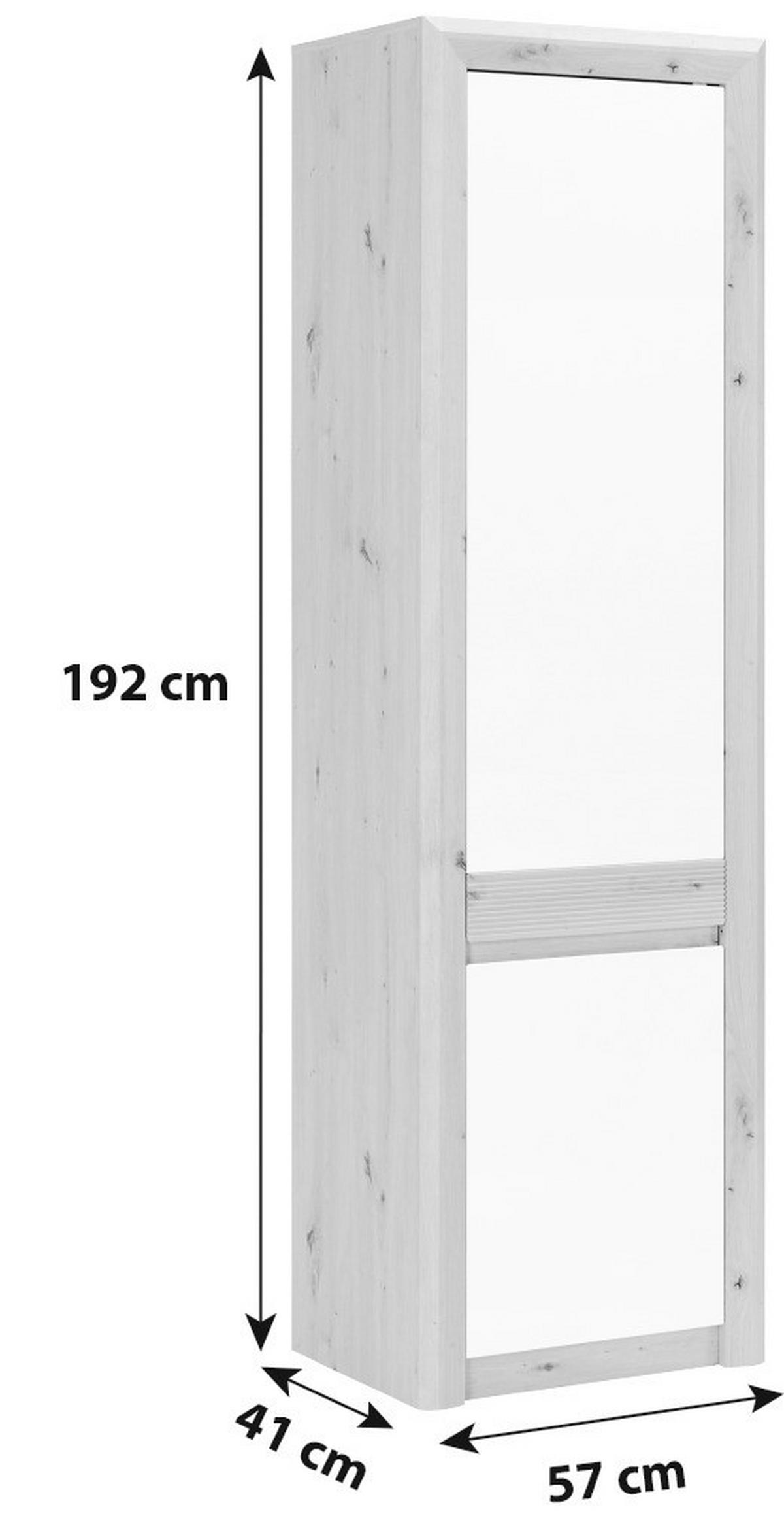 Omara Kashmir New - barve hrasta/bela, Moderno, leseni material (57/192/41cm) - Zandiara
