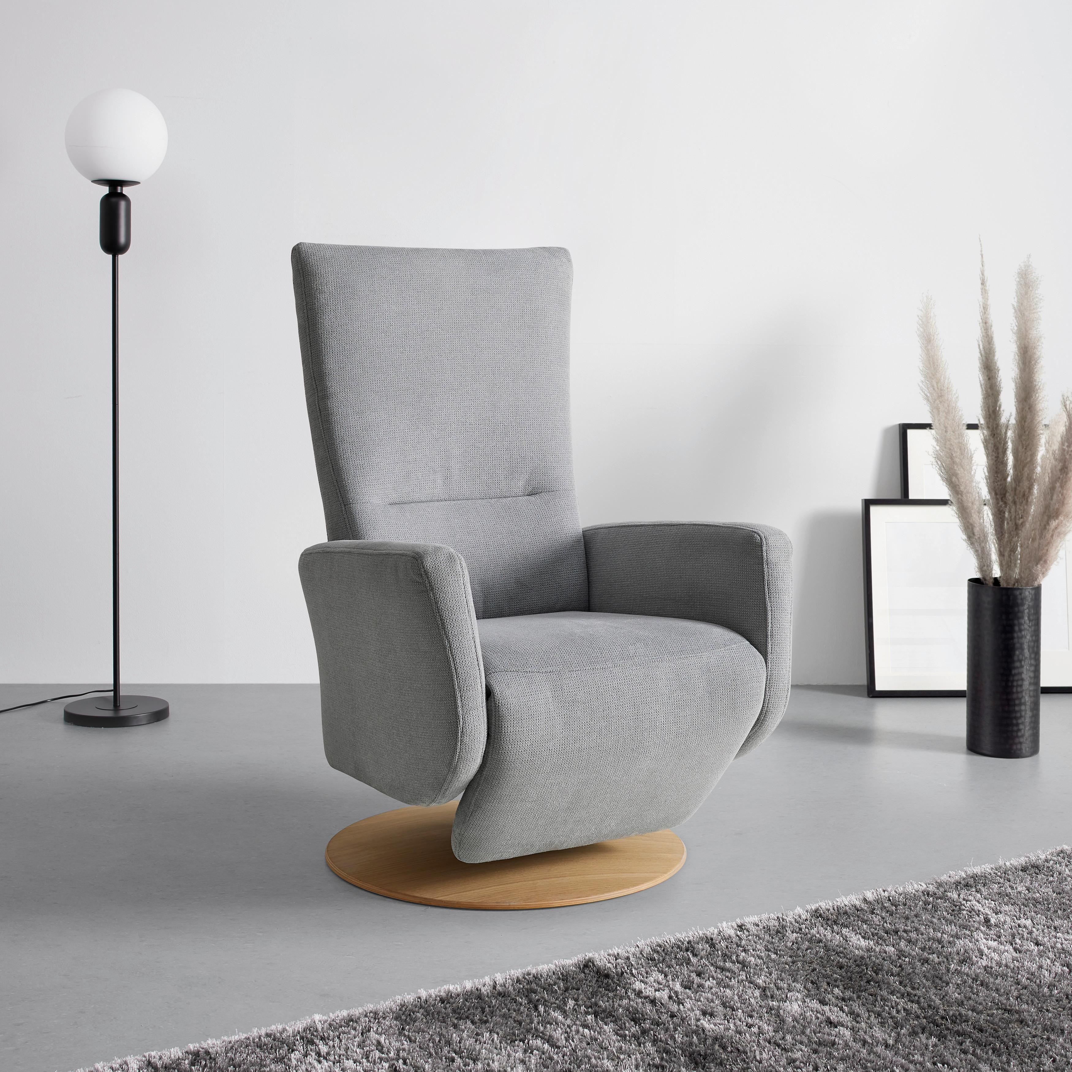 Relaxsessel Sitting 1 in Silber - Wildeiche/Silberfarben, MODERN, Kunststoff/Textil (70/111/80cm) - Premium Living