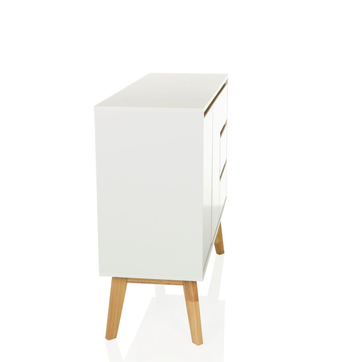 Široka Komoda Tarolo I, Bela - svetlo rjava/bela, Moderno, leseni material (97/34/80cm) - MID.YOU