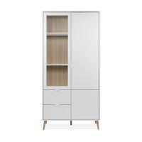 WITRYNA SOMA 52A VITRINE - kolor dębowy/biały, Design, materiał drewnopochodny/tworzywo sztuczne (92/190/40cm) - MID.YOU