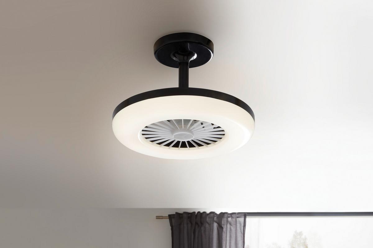 Mennyezeti Ventilátor Amalia - fekete/áttetsző, Modern, műanyag (27,5cm) - Modern Living