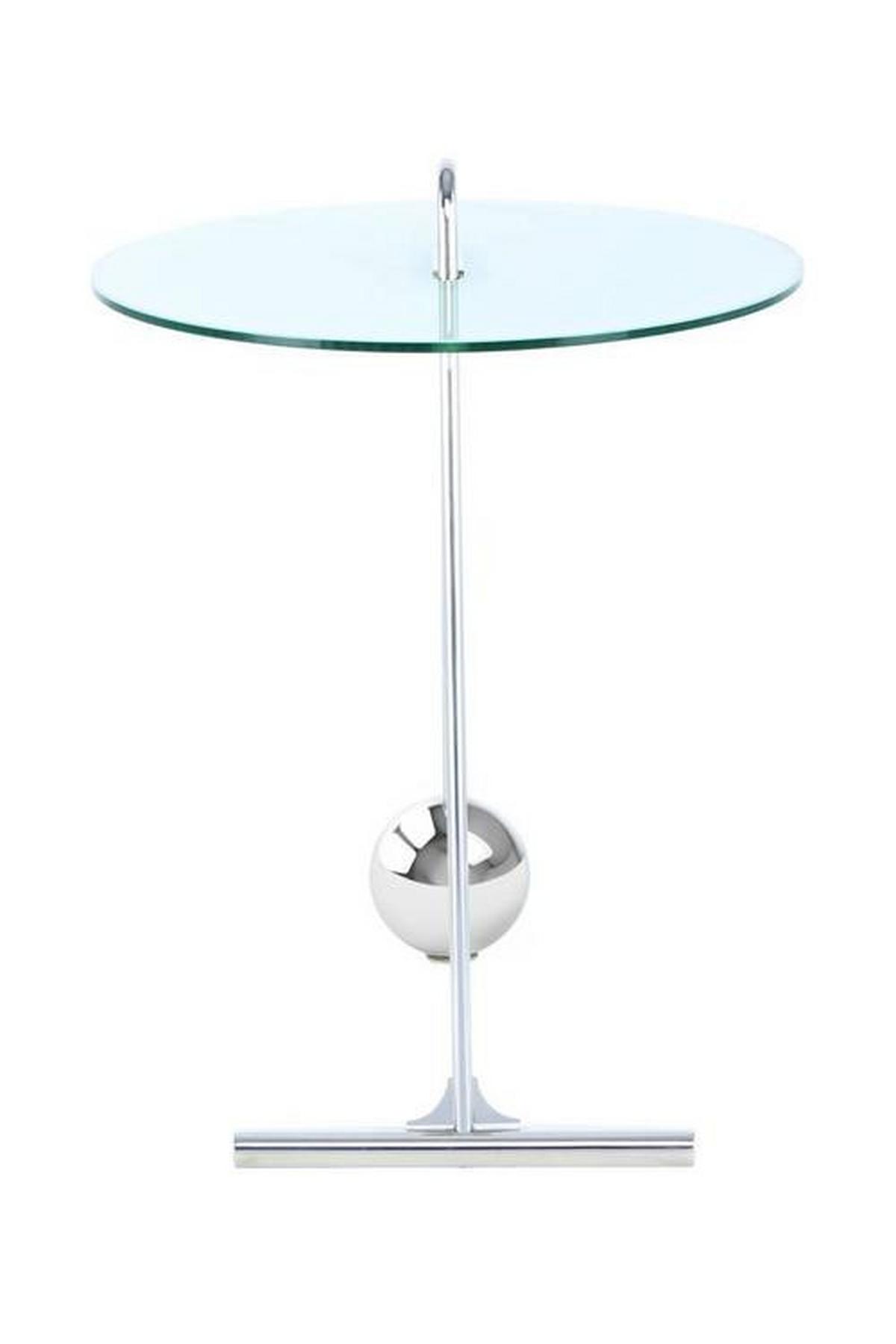 Beistelltisch Pendulum Glas Weiß/Silber ca. 46x60 cm - Silberfarben/Weiß, Basics, Glas/Metall (46/46/60cm) - Kayoom