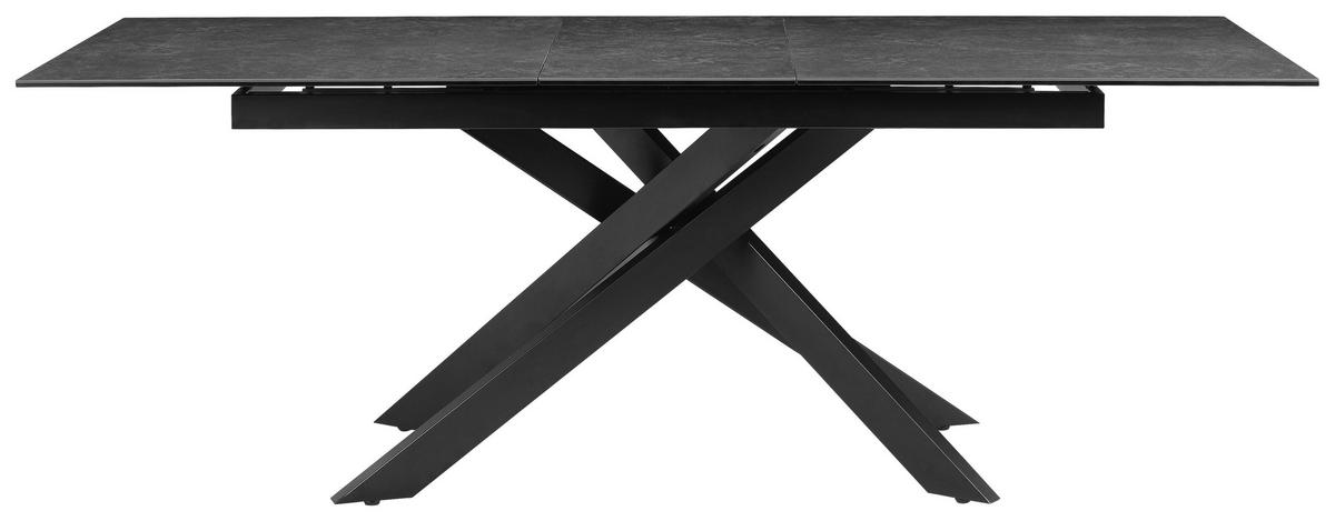 Raztegljiva Miza Lotus, Temno Siva, 168-210x90 - siva/črna, Moderno, kovina/steklo (168-210/90/76cm) - P & B