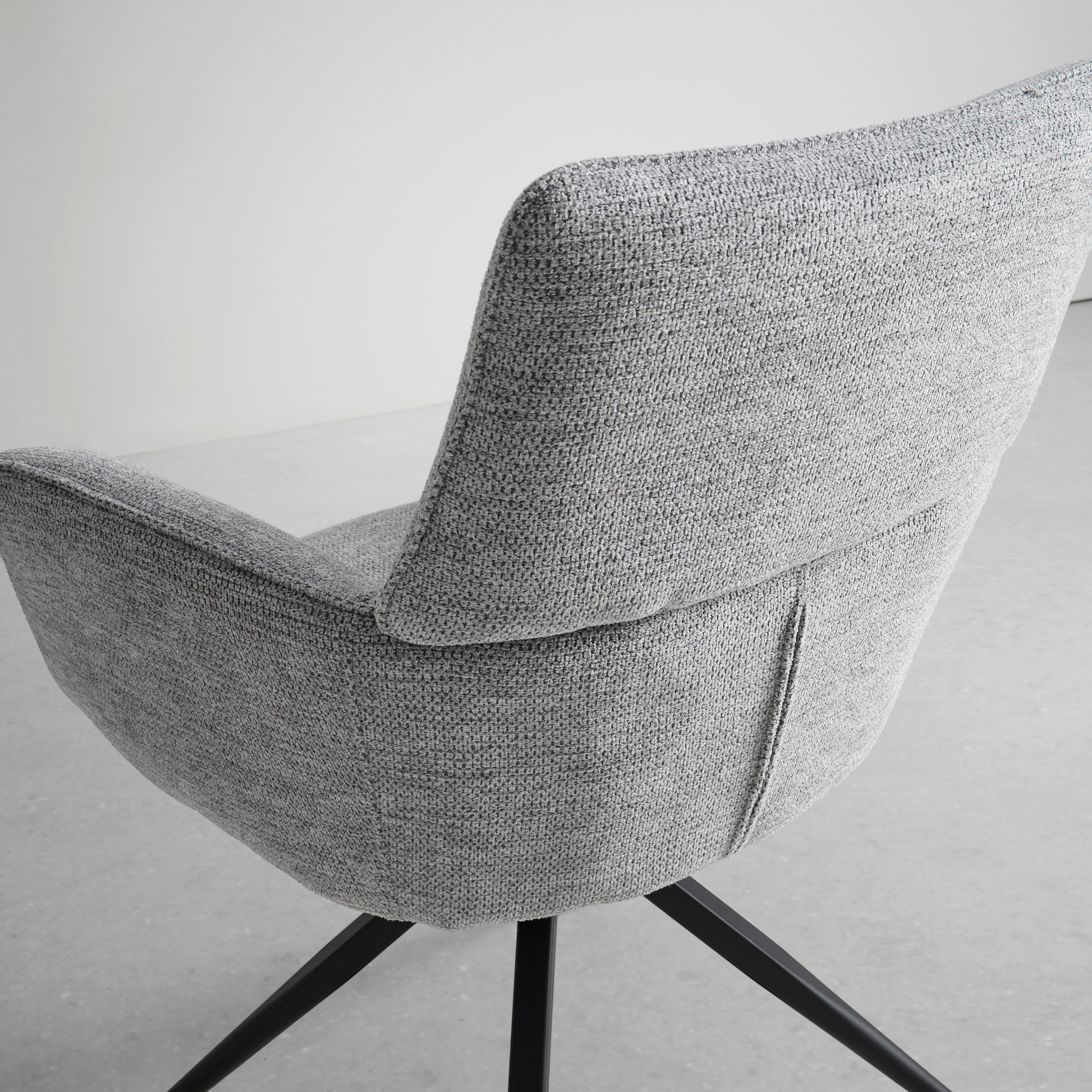 STOL MED ARMSTÖD PAOLO - grå/svart, Modern, metall/trä (57/89/62cm) - Bessagi Home