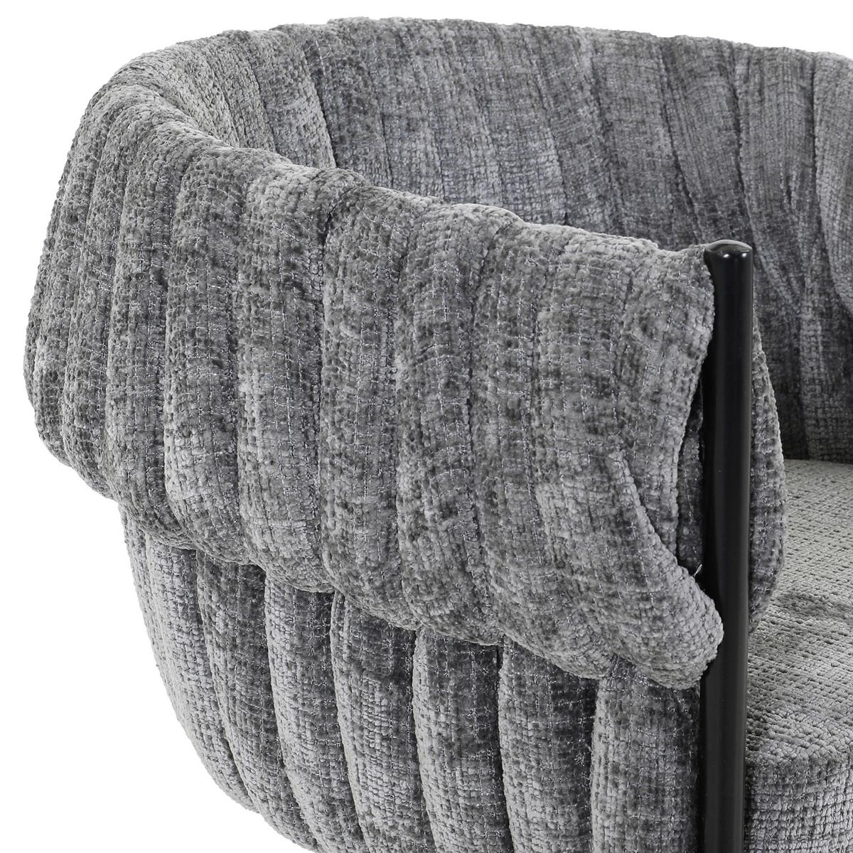 KRZESŁO Z PODŁOKIETNIKAMI TWISTY - czarny/szary, Design, metal/tkanina (65/76/60cm) - Carryhome