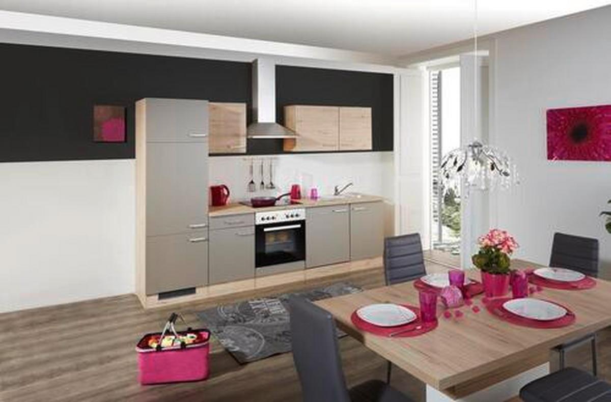 Kuhinjski Blok Brez Aparatov Riva, Barva Šampanjca, Hrast - barve šampanjca/barve hrasta, Moderno, leseni material (270cm) - FlexWell