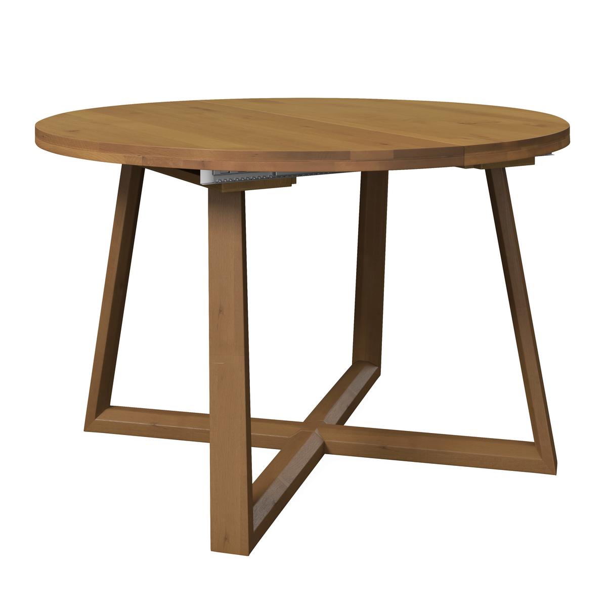 Esstisch Miley in Holz Eiche massiv ca. 120-160x120 cm - Eichefarben, MODERN, Holz (120-160/120/76cm) - Bessagi Home