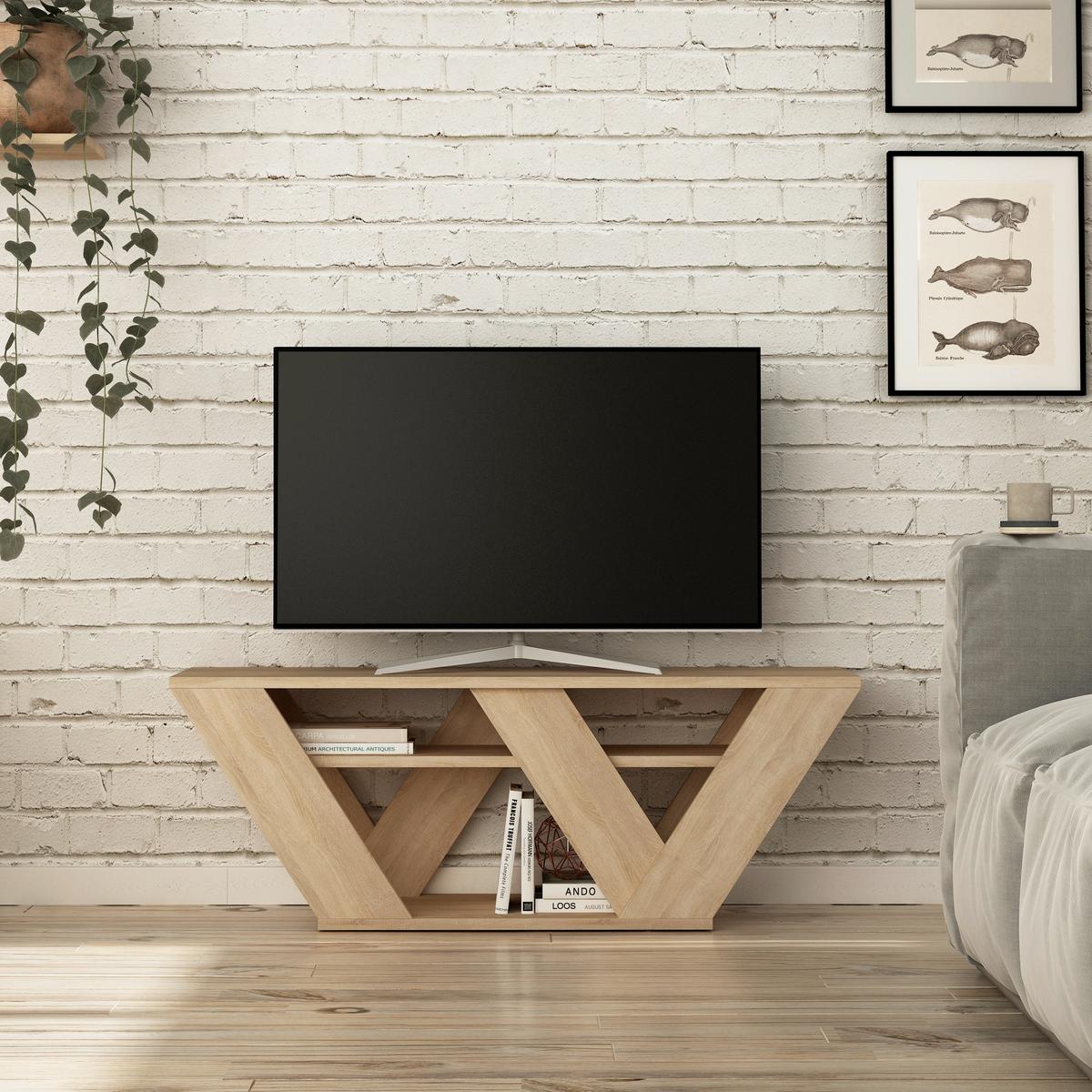Phonotisch Pipralla ca. 110x30x40 cm Eichefarben - Eichefarben, Design, Holzwerkstoff (110/30/40cm) - Livetastic