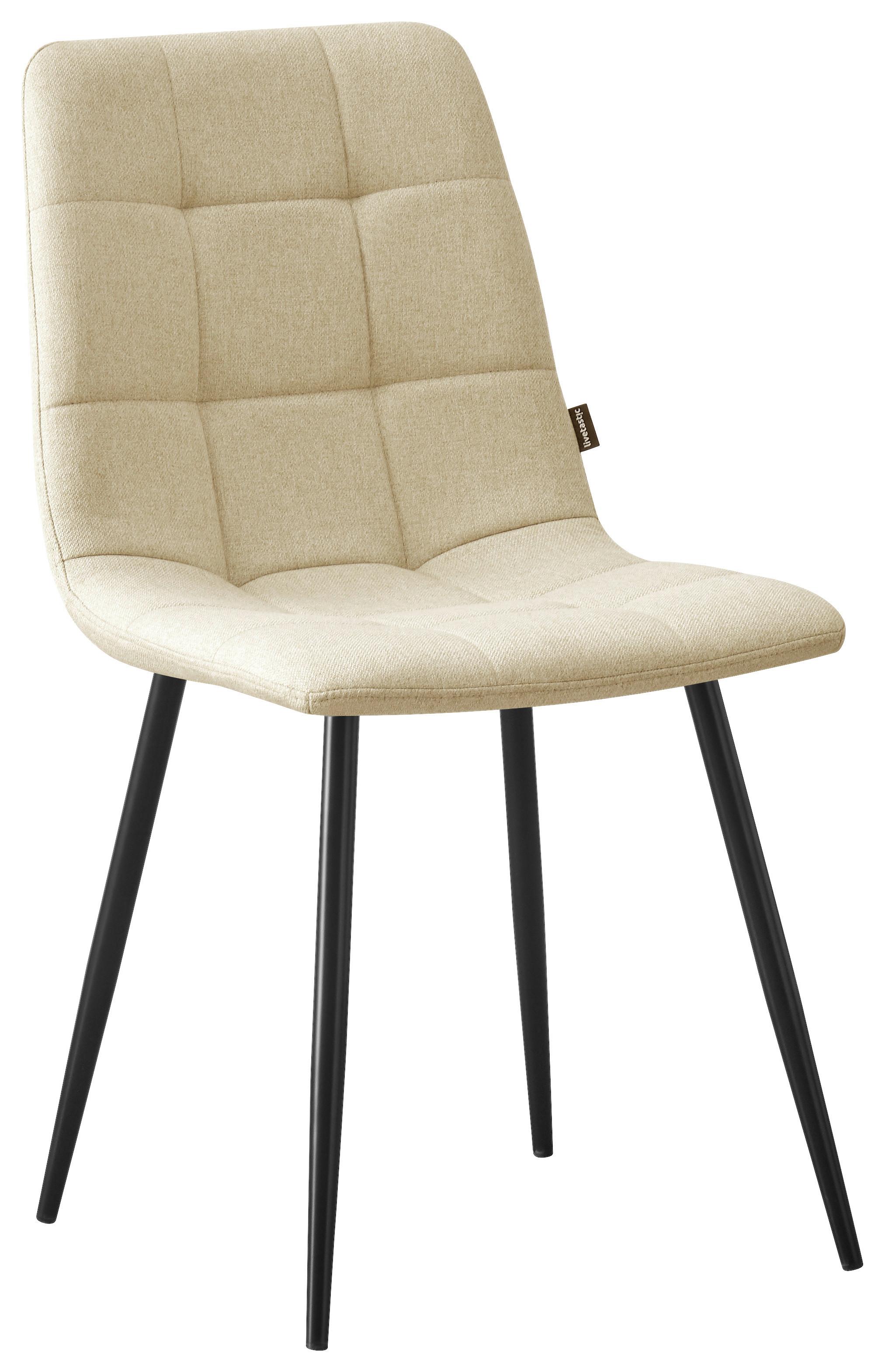 KRZESŁO EMPOLI - beżowy/czarny, Modern, metal/drewno (45/86/55cm) - Livetastic