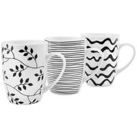 Bögre Marvi - fekete/fehér, kerámia (8,3/10,5cm) - Modern Living