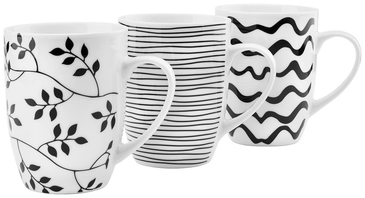 Bögre Marvi - fekete/fehér, kerámia (8,3/10,5cm) - Modern Living