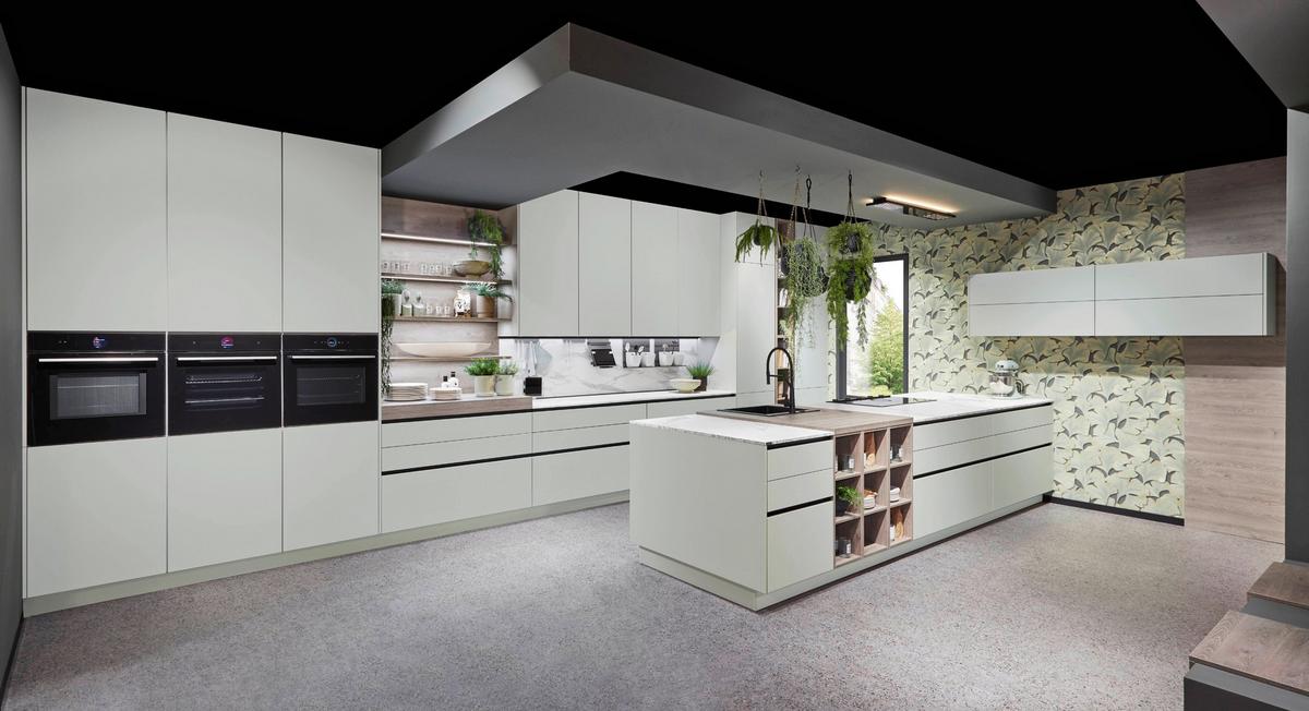 ZABUDOWA KUCHENNA SYDNEY - magnolia/kolor srebrny, Modern, materiał drewnopochodny - Vertico