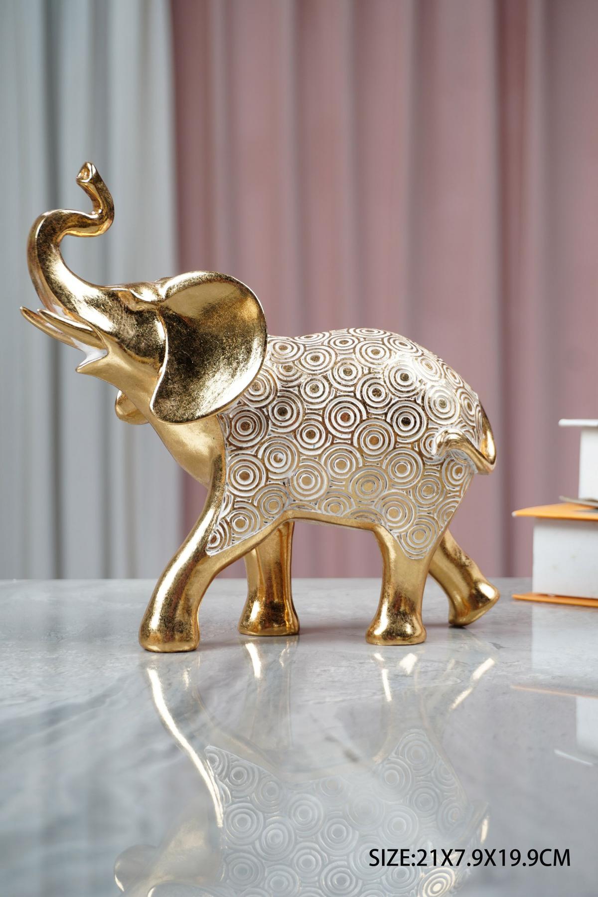 Dekor Elefánt Nalari - aranyszínű, műanyag (21/7,9/19,9cm)