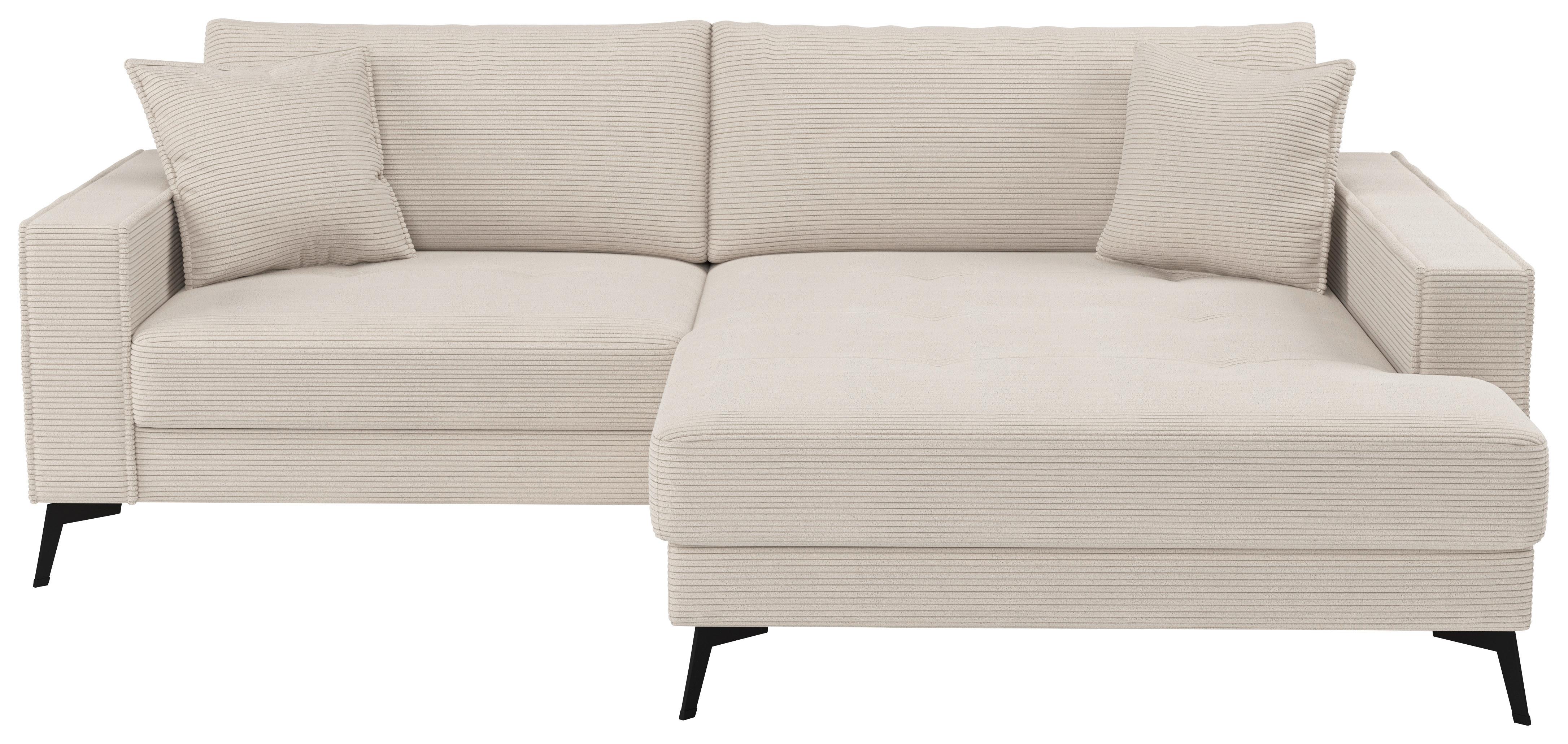 Kutna Garnitura Ted - crna/krem, Trend, tekstil/metal (228/174cm) - Modern Living