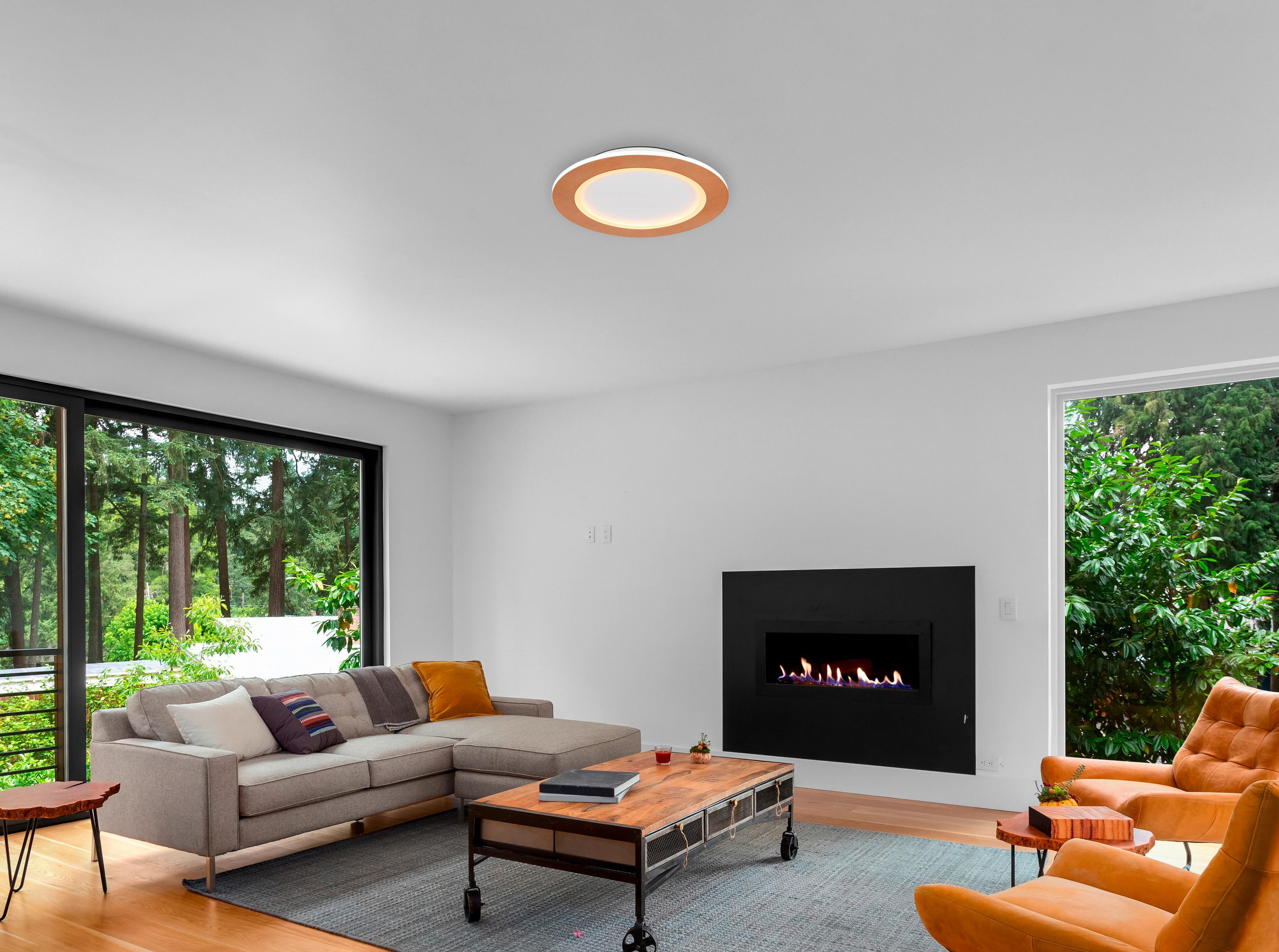 LED-Deckenleuchte Clay Opal/Weiß max. 30 Watt - Opal/Weiß, Basics, Kunststoff/Metall (40/5cm) - Globo
