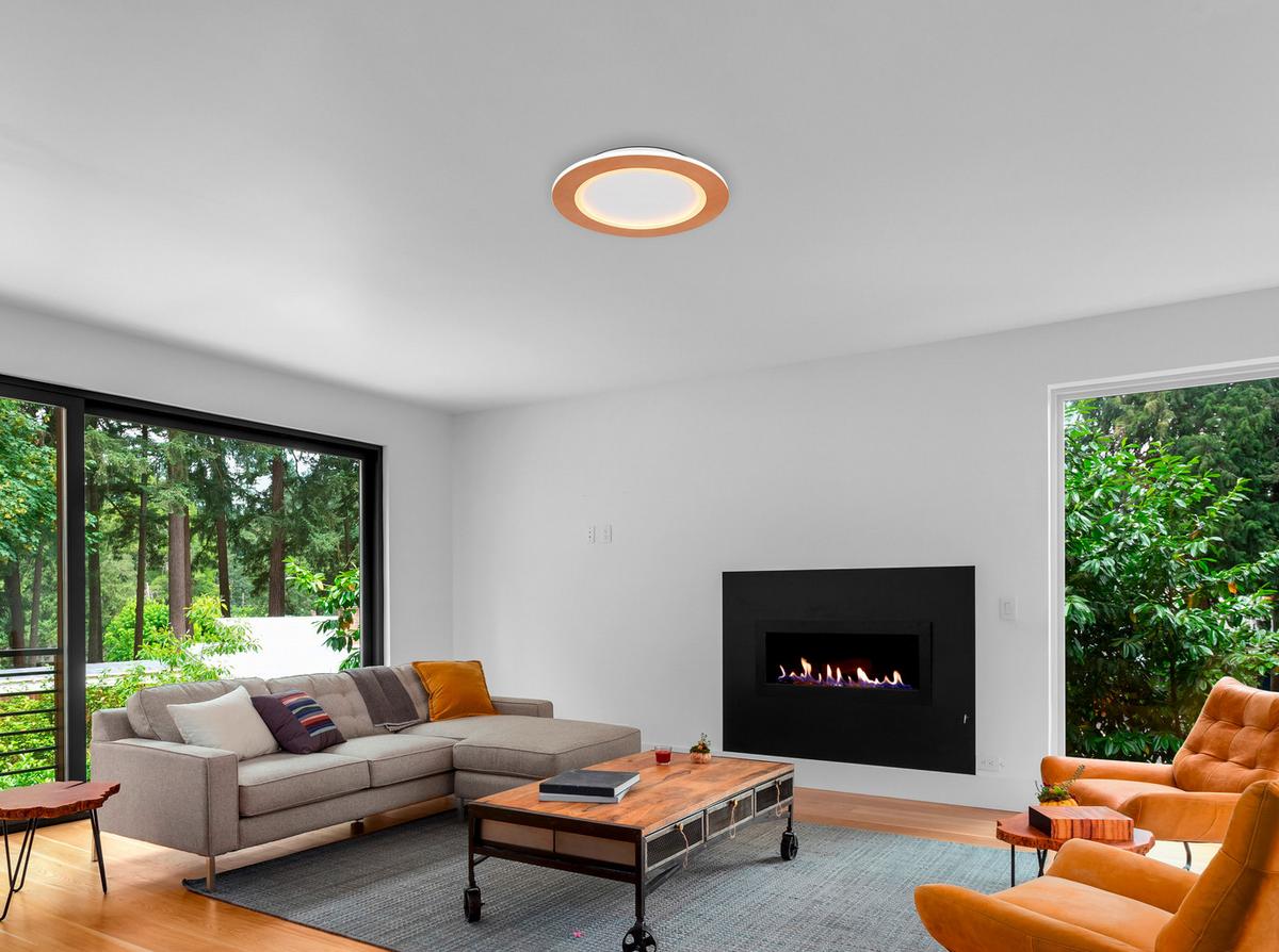 LED-Deckenleuchte Clay Opal/Weiß max. 30 Watt - Opal/Weiß, Basics, Kunststoff/Metall (40/5cm) - Globo