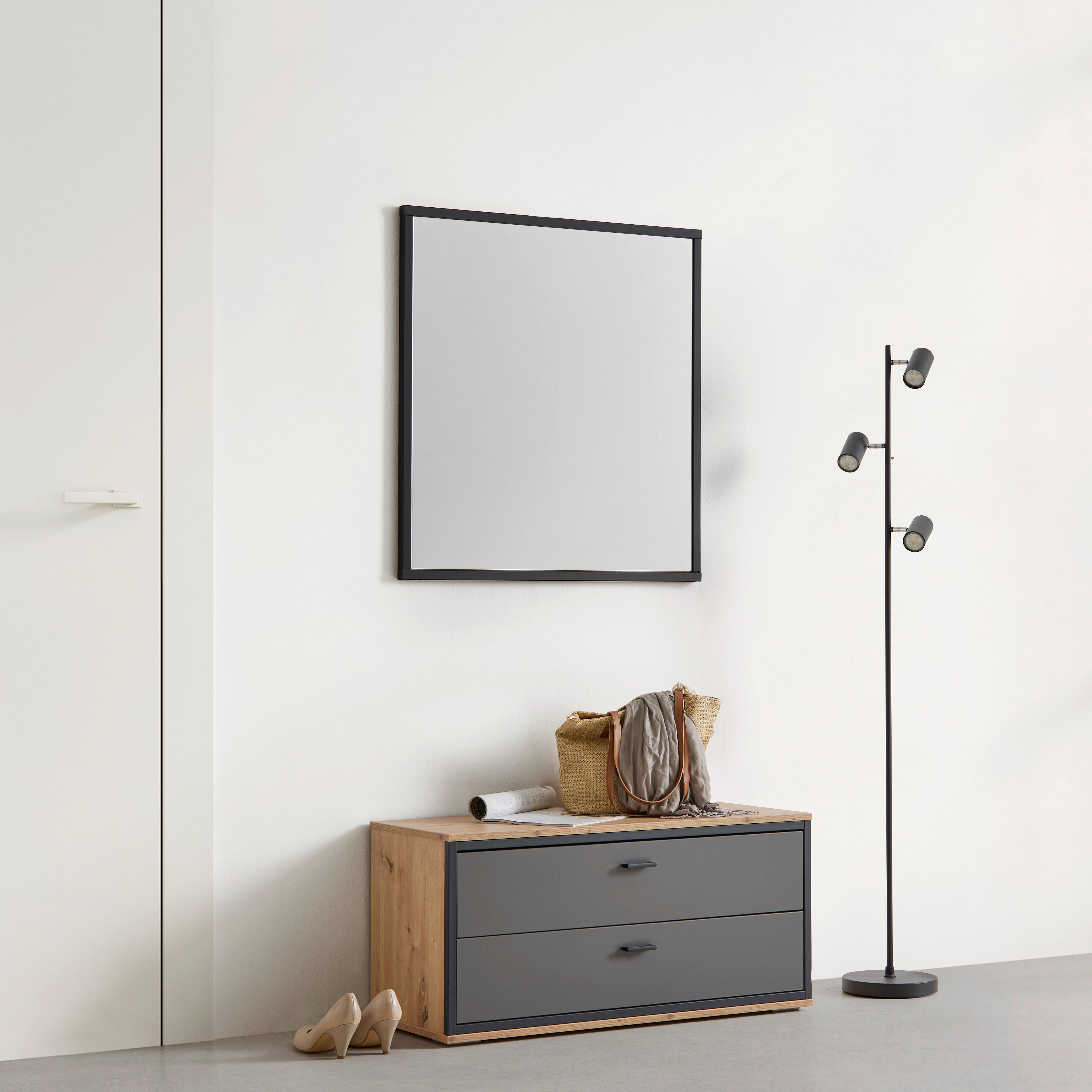 Spiegel Florenz Grau ca. 79x84cm - Grau, Modern, Glas/Holzwerkstoff (79/84/2,6cm) - Premium Living