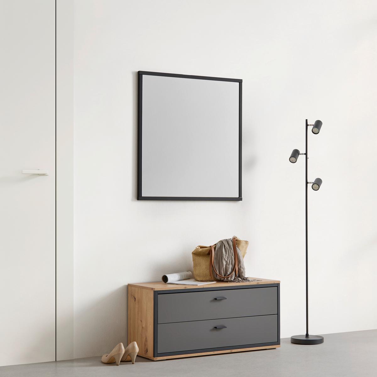 Spiegel Florenz Grau ca. 79x84cm - Grau, Modern, Glas/Holzwerkstoff (79/84/2,6cm) - Premium Living