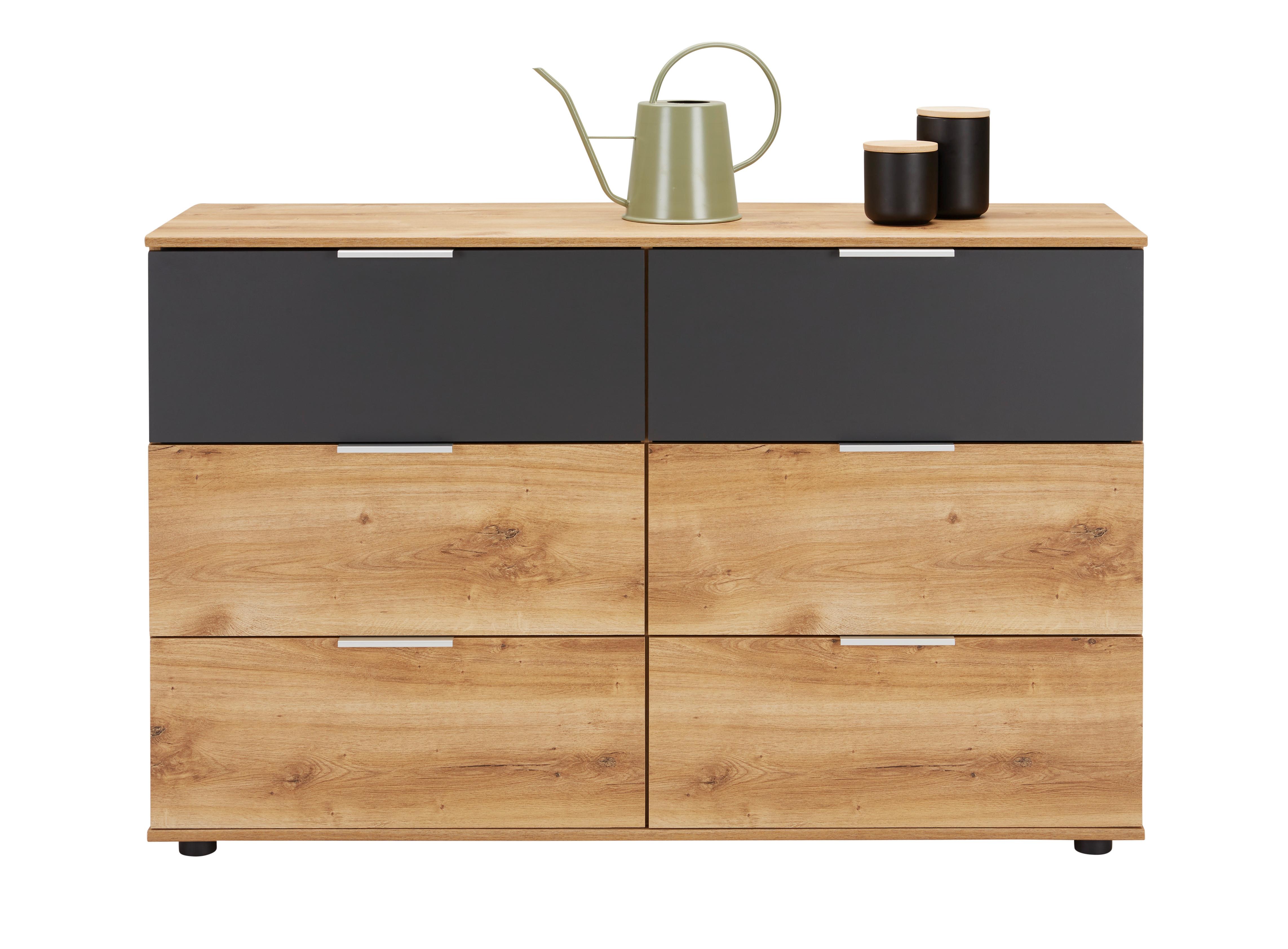 Komoda Valencia - boja hrasta/srebrna, Konvencionalno, metal/pločasti materijal (130/83/41cm) - Mömax