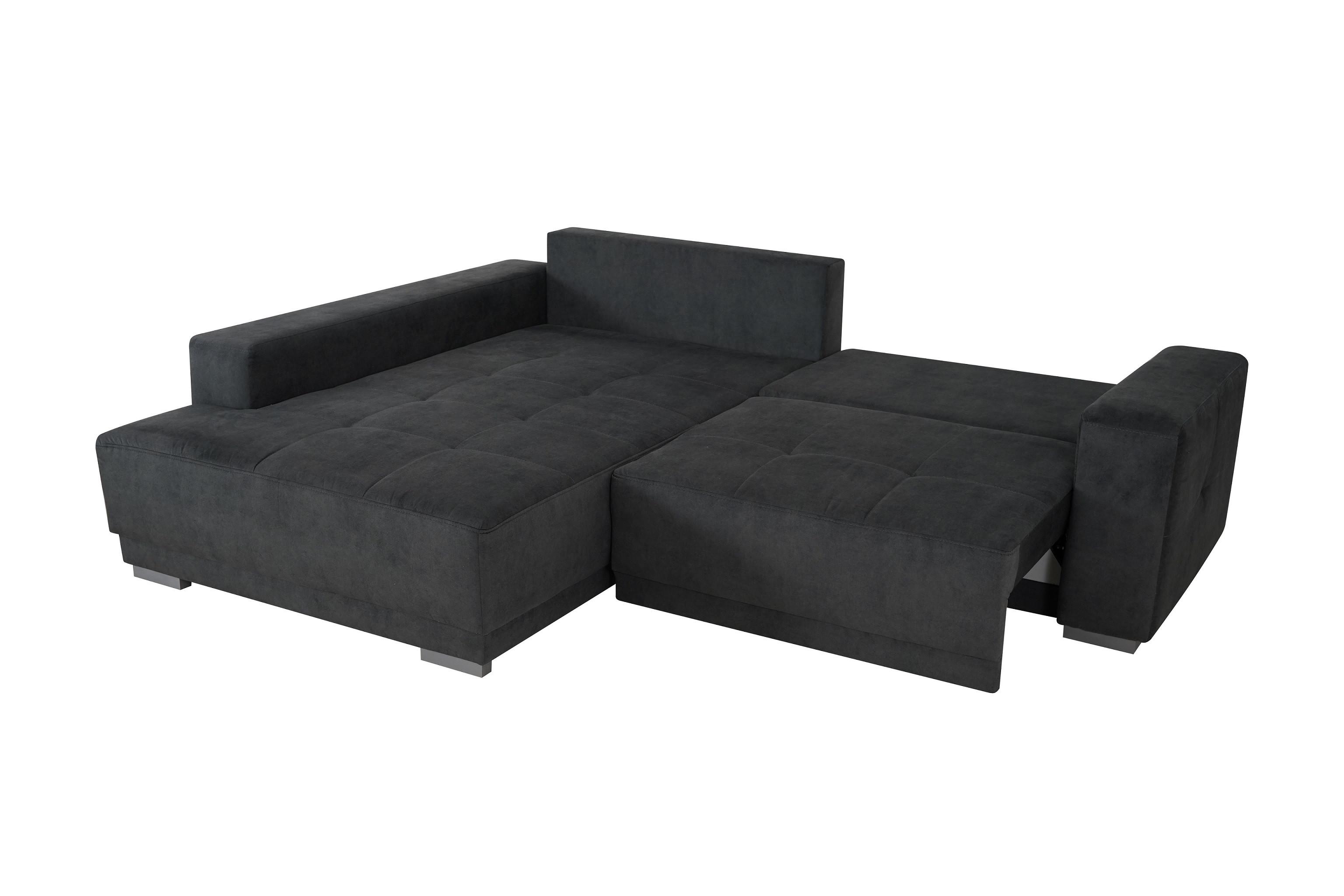 Sarokkanapé Rocky Mini - sötétszürke, Design, faalapú anyag/textil (195/89/259cm) - Mömax