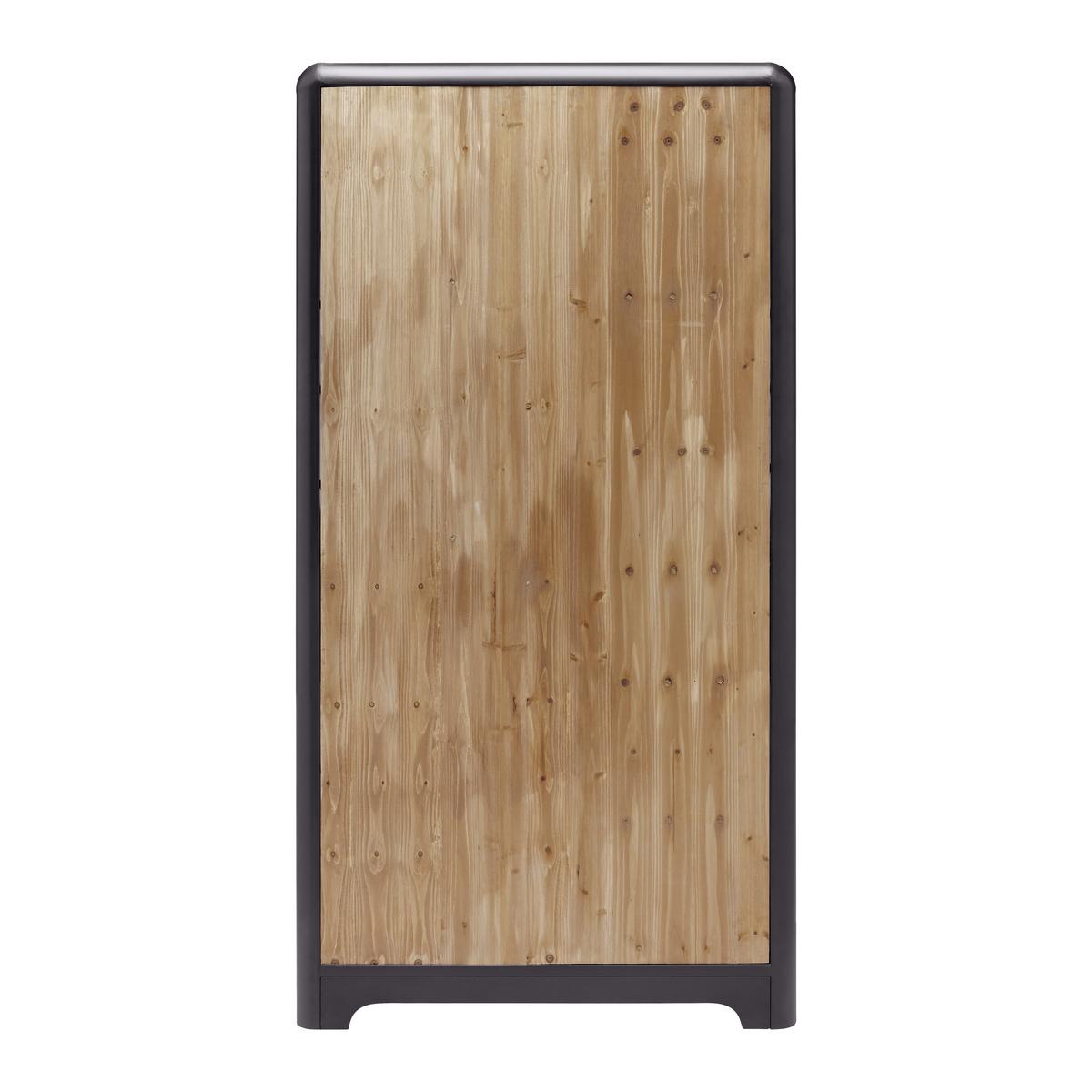 Kredenca Travis, Les Jelke, Črna, Steklo - črna/naravne barve, Moderno, kovina/steklo (90/175/40cm) - Bessagi Home