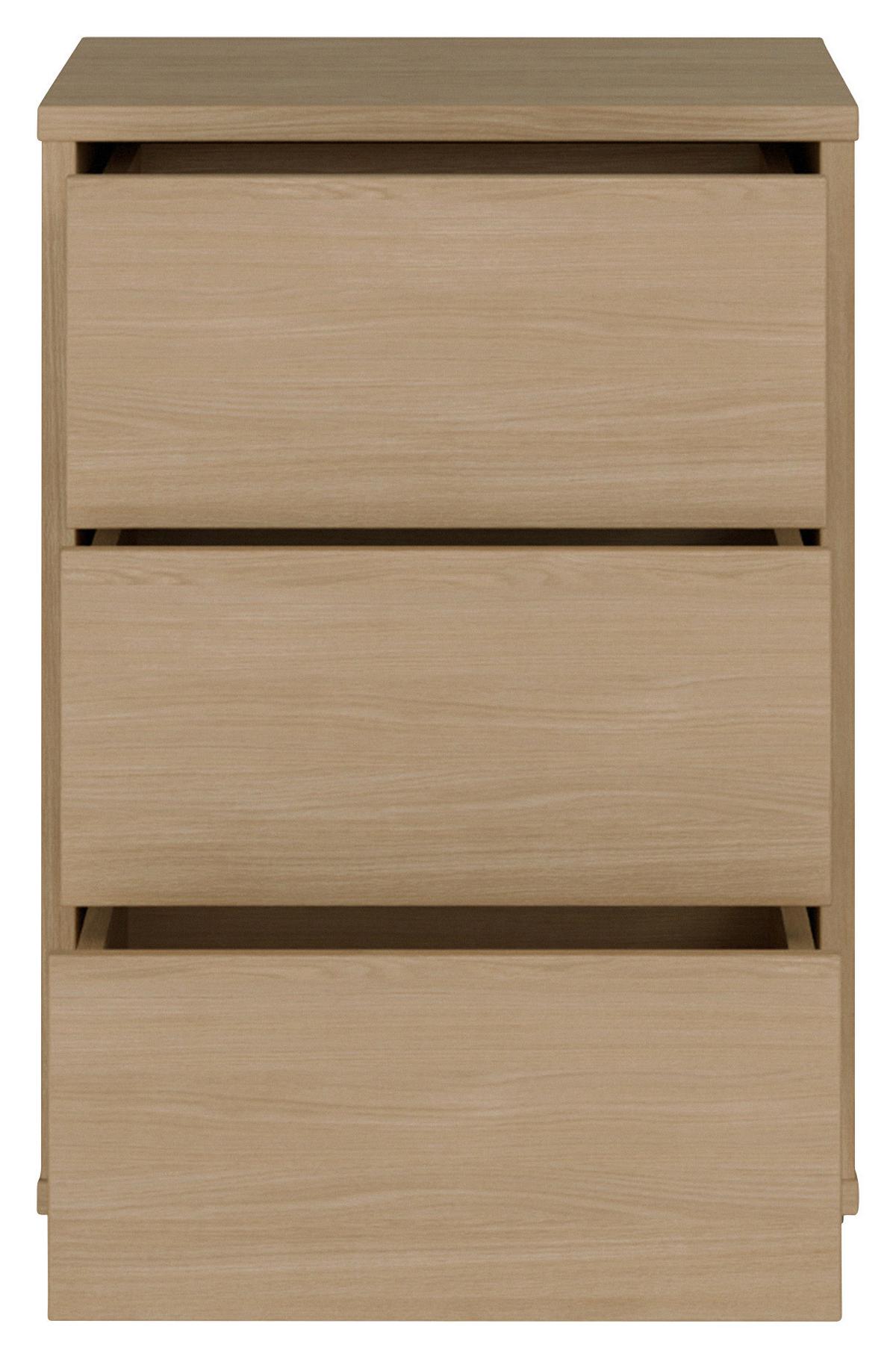 Nočna Omarica Alice, Barva Hrasta - srebrne barve/barve hrasta, Trend, umetna masa/leseni material (50/69/42cm) - Carryhome