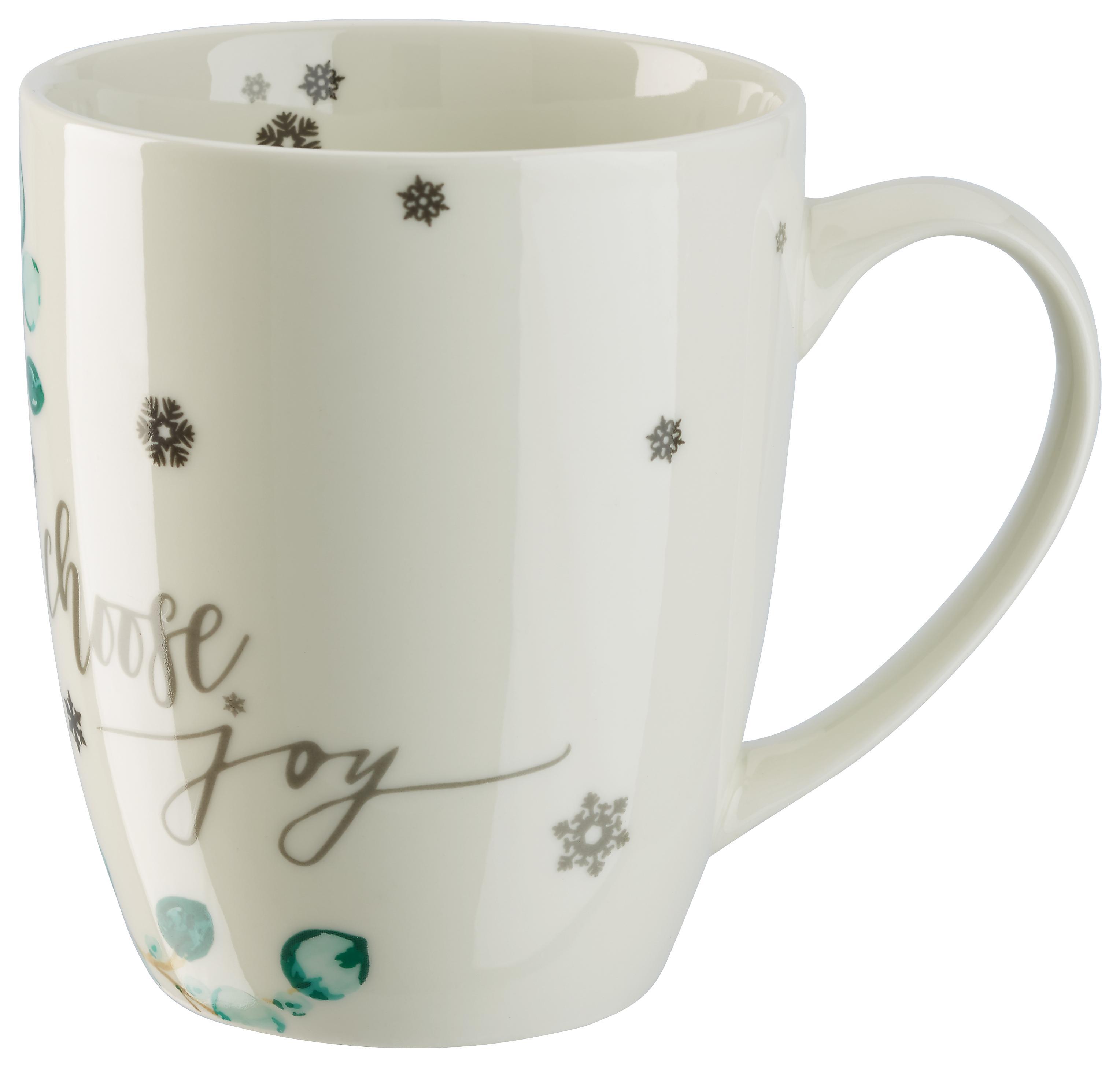 Kaffeebecher Sparkle aus Keramik ca. 350ml - Türkis/Hellgrau, Keramik (8,5/10,1cm) - Mömax modern living