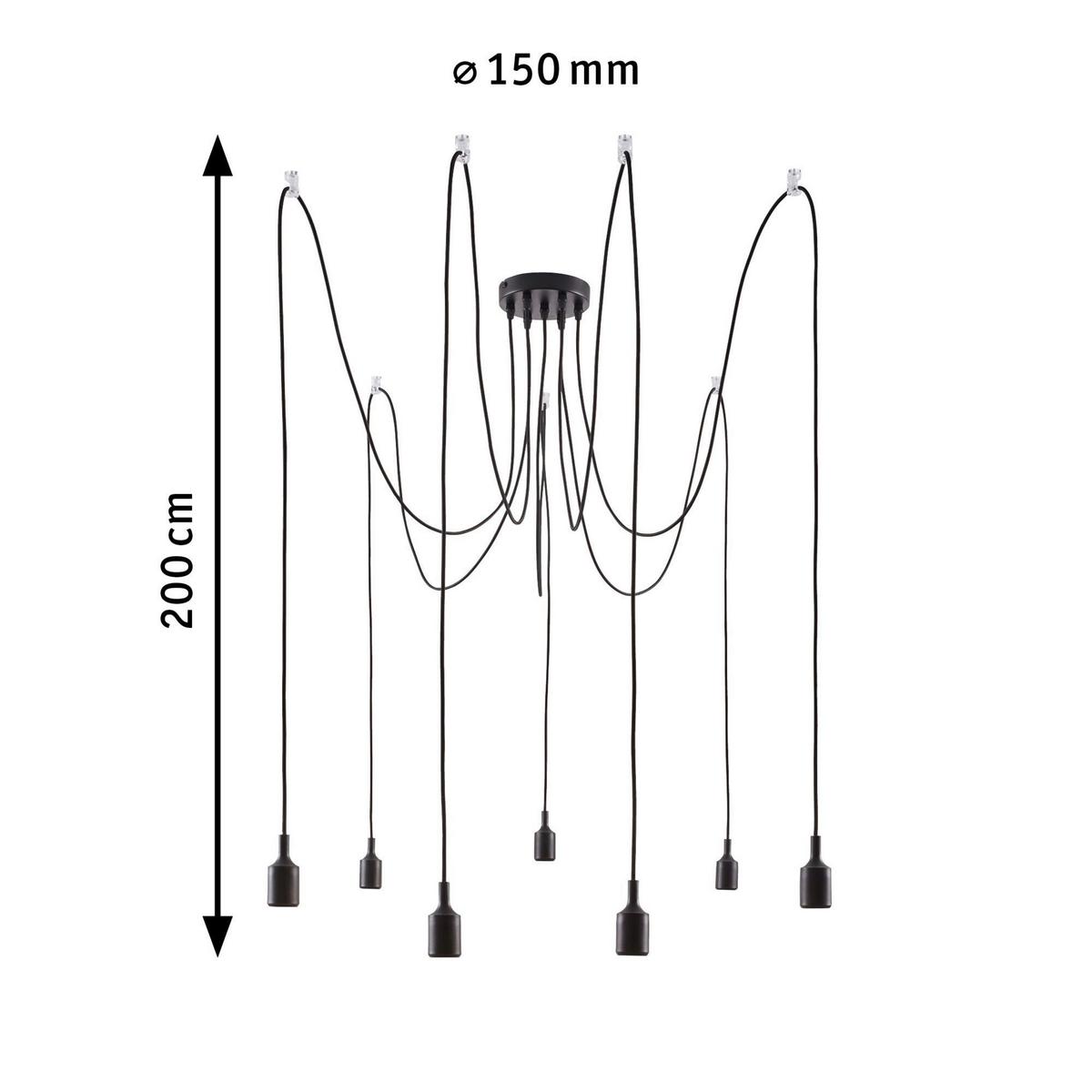 Hängeleuchte Ketil in Schwarz max. 60 Watt - Schwarz, Basics, Metall (15,0/200,0cm) - Paulmann