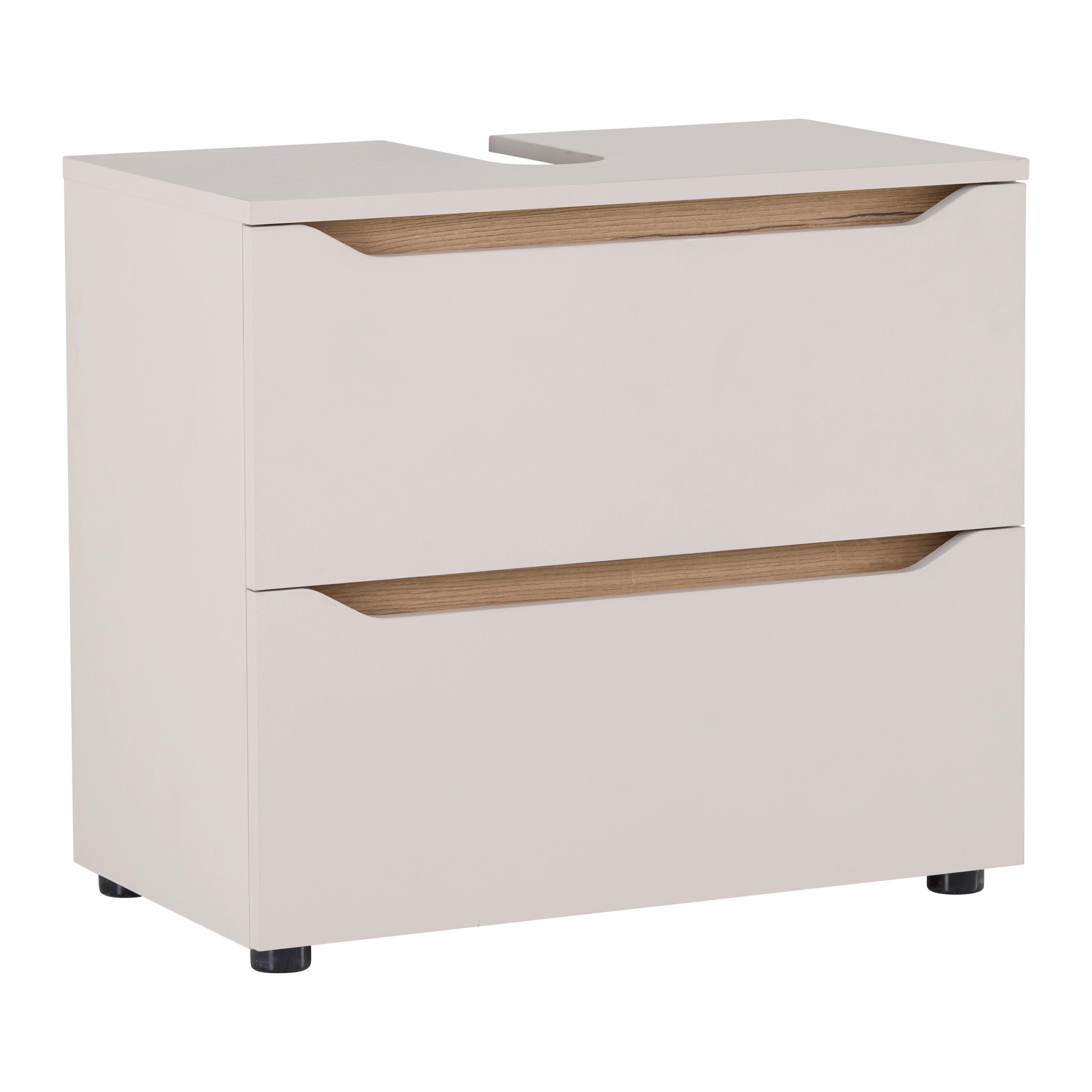 Waschbeckenunterschrank Mallorca Kaschmir/Eiche - Kaschmir/Schwarz, MODERN, Holzwerkstoff (70/60/40cm) - Based