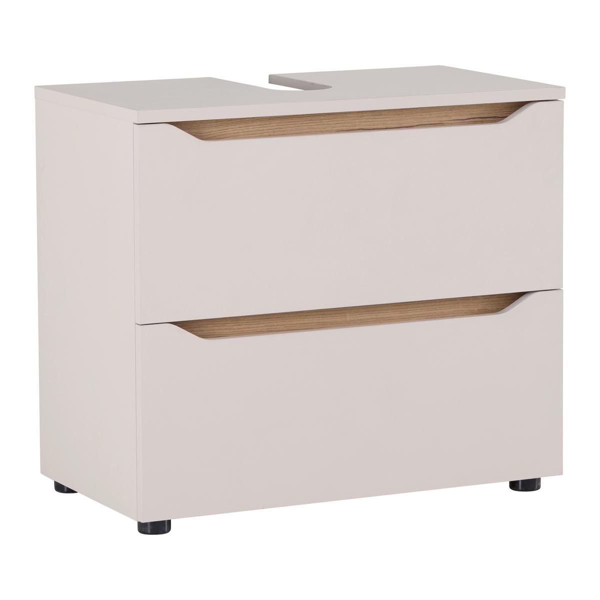 Waschbeckenunterschrank Mallorca Kaschmir/Eiche - Kaschmir/Schwarz, MODERN, Holzwerkstoff (70/60/40cm) - Based