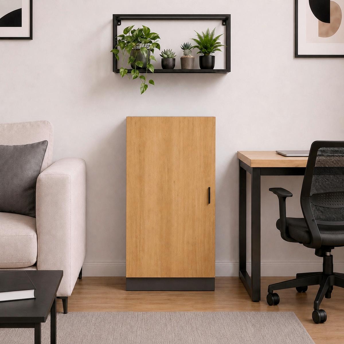 Aktenschrank Dilos M - Honigeiche/Anthrazit, Modern, Holzwerkstoff (52/114/32cm) - MID.YOU
