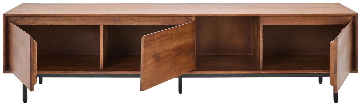 KOMODA NISKA KATJA - czarny/miodowy, Lifestyle, metal/drewno (180/45/40cm) - Livetastic