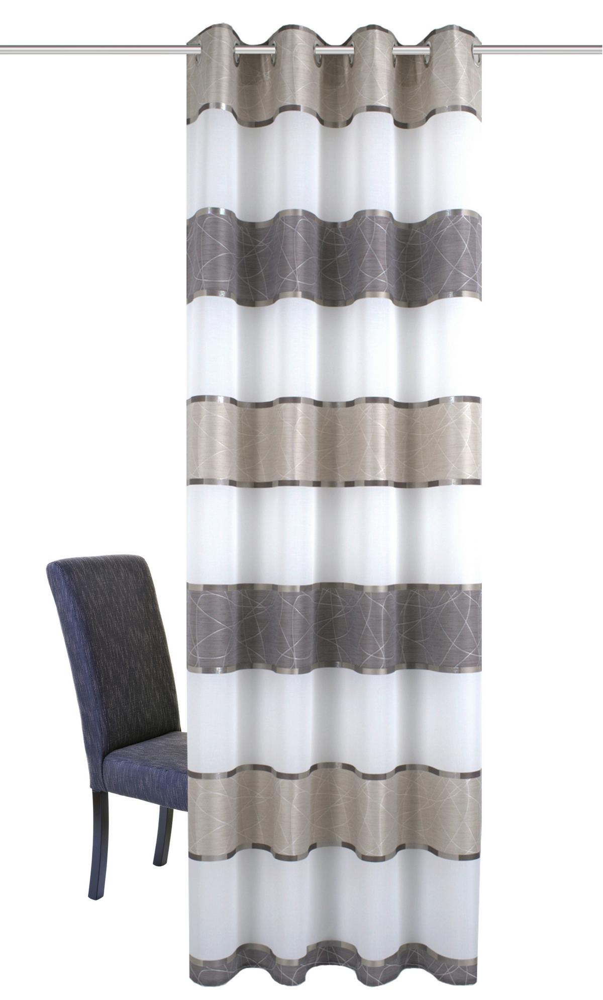 Ösenvorhang Walter Grau/Taupe ca. 140x175cm - Taupe/Grau, Design, Textil (140/175cm) - Schmidt W. Gmbh