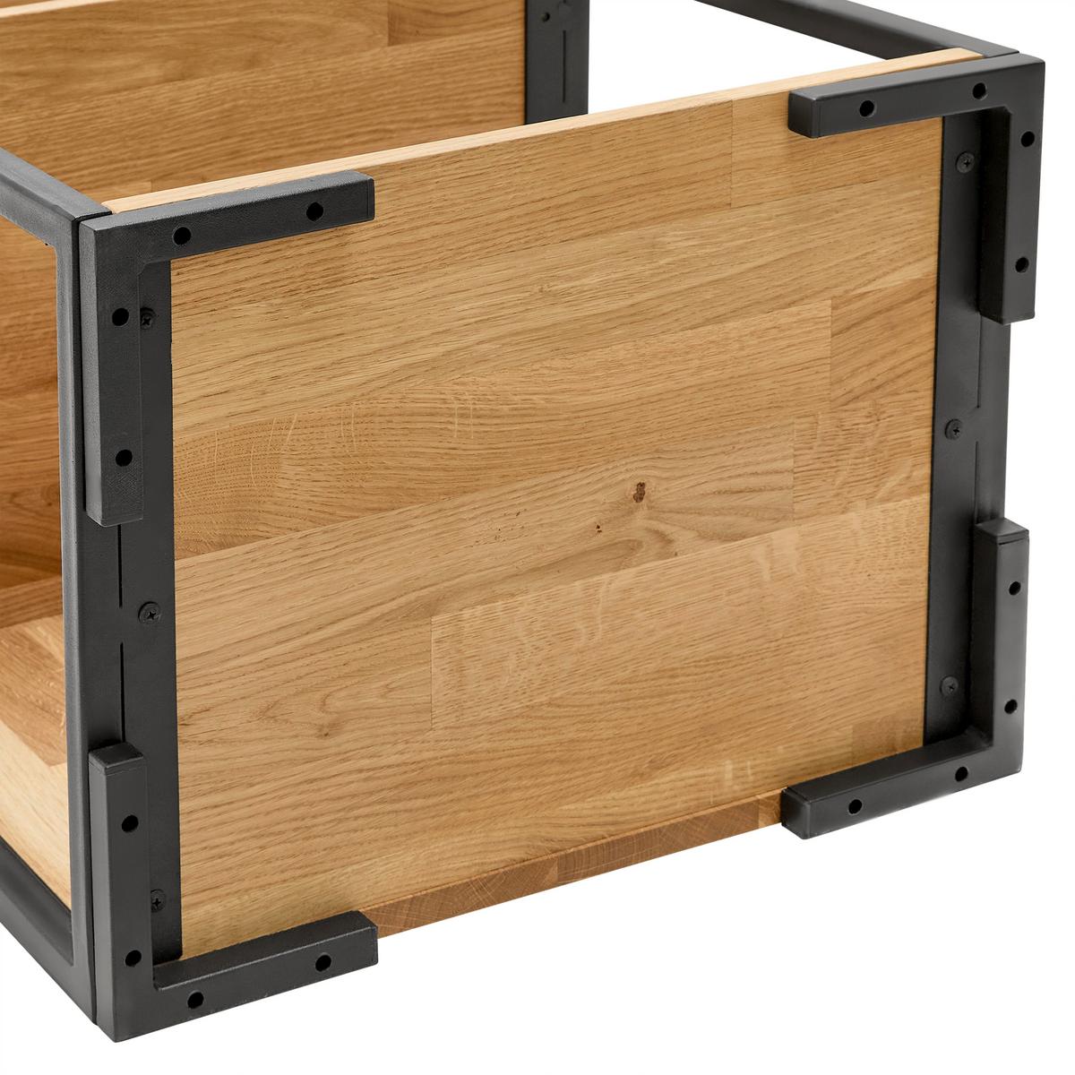 Regal Albero Naturfarben - Schwarz/Naturfarben, MODERN, Holz/Metall (50/200/38cm) - Premium Living