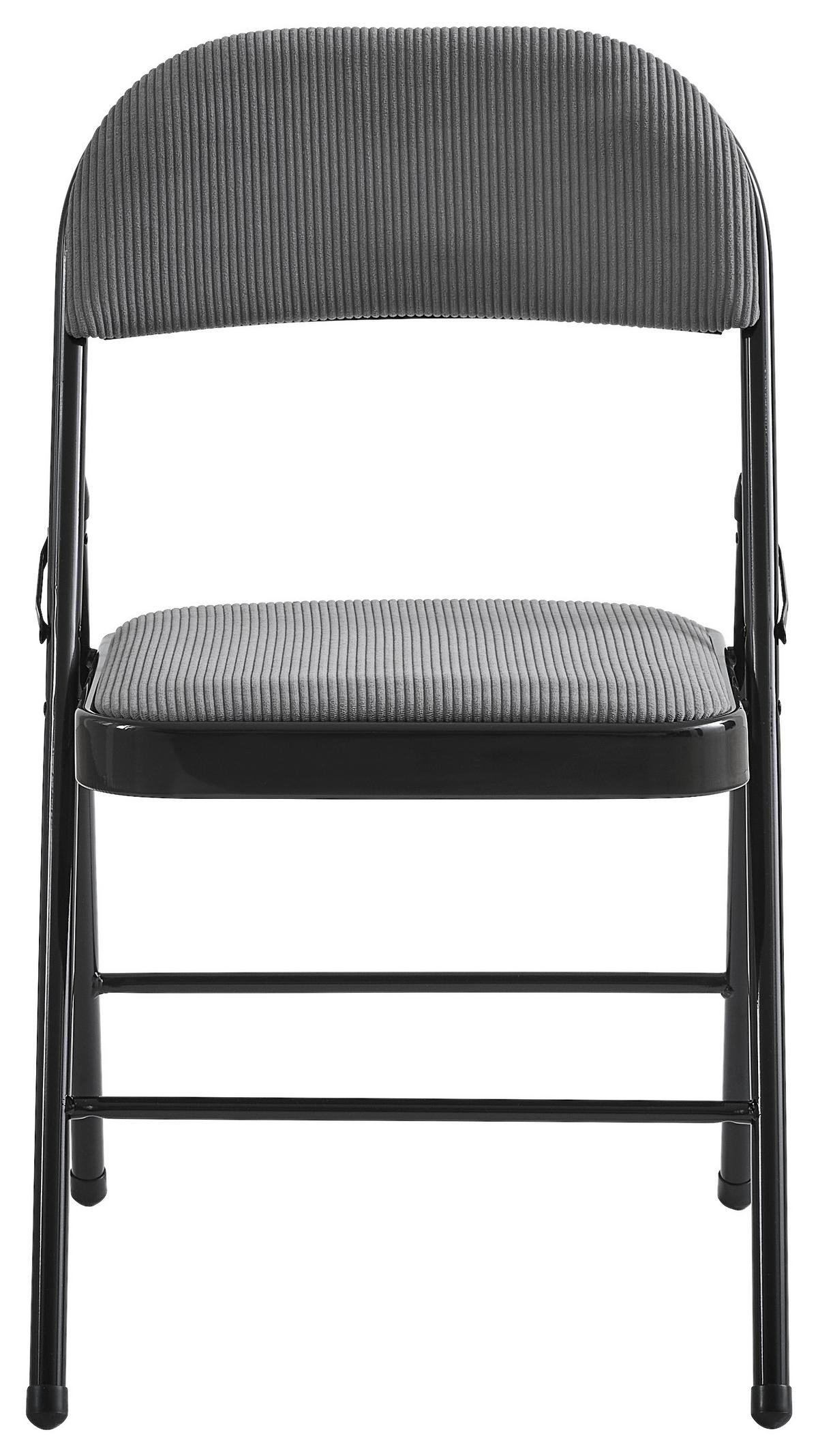 KRZESŁO SKŁADANE COSTA - czarny/szary, Basics, metal/tkanina (46,5/79/47cm) - Boxxx