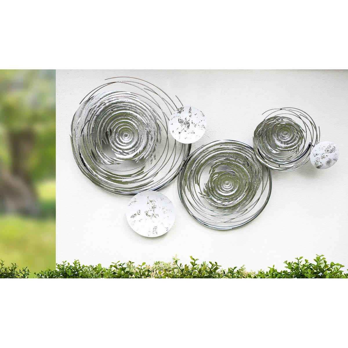 Metallbild Circles Silberfarben ca. 94x56cm - Silberfarben, Basics, Metall (94/56/6cm)