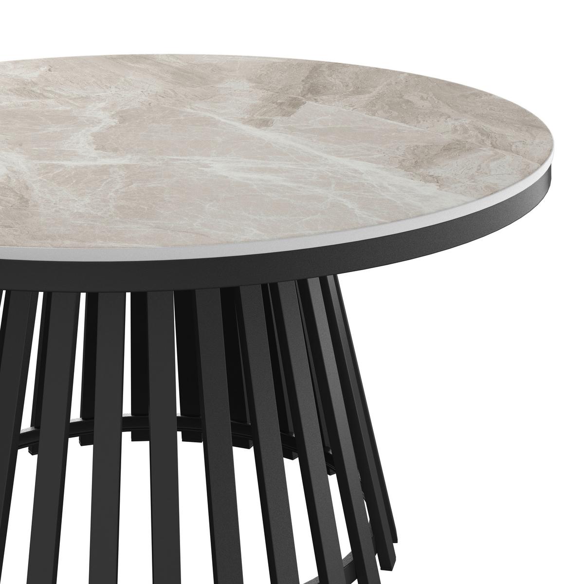 Couchtisch Pela Grau MDF - Schwarz/Grau, MODERN, Holzwerkstoff/Stein (90/90/45cm) - Bessagi Home