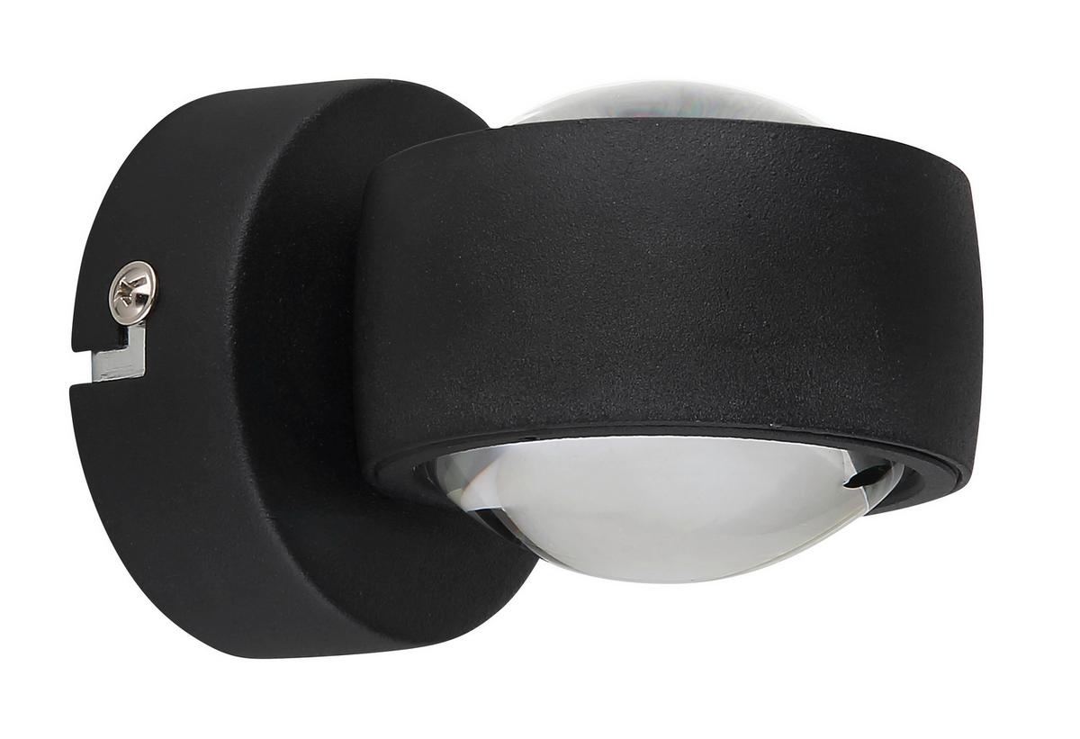 KINKIET LED 78290B - przejrzysty/czarny, Design, metal/szkło (7,5/10/7cm) - Globo
