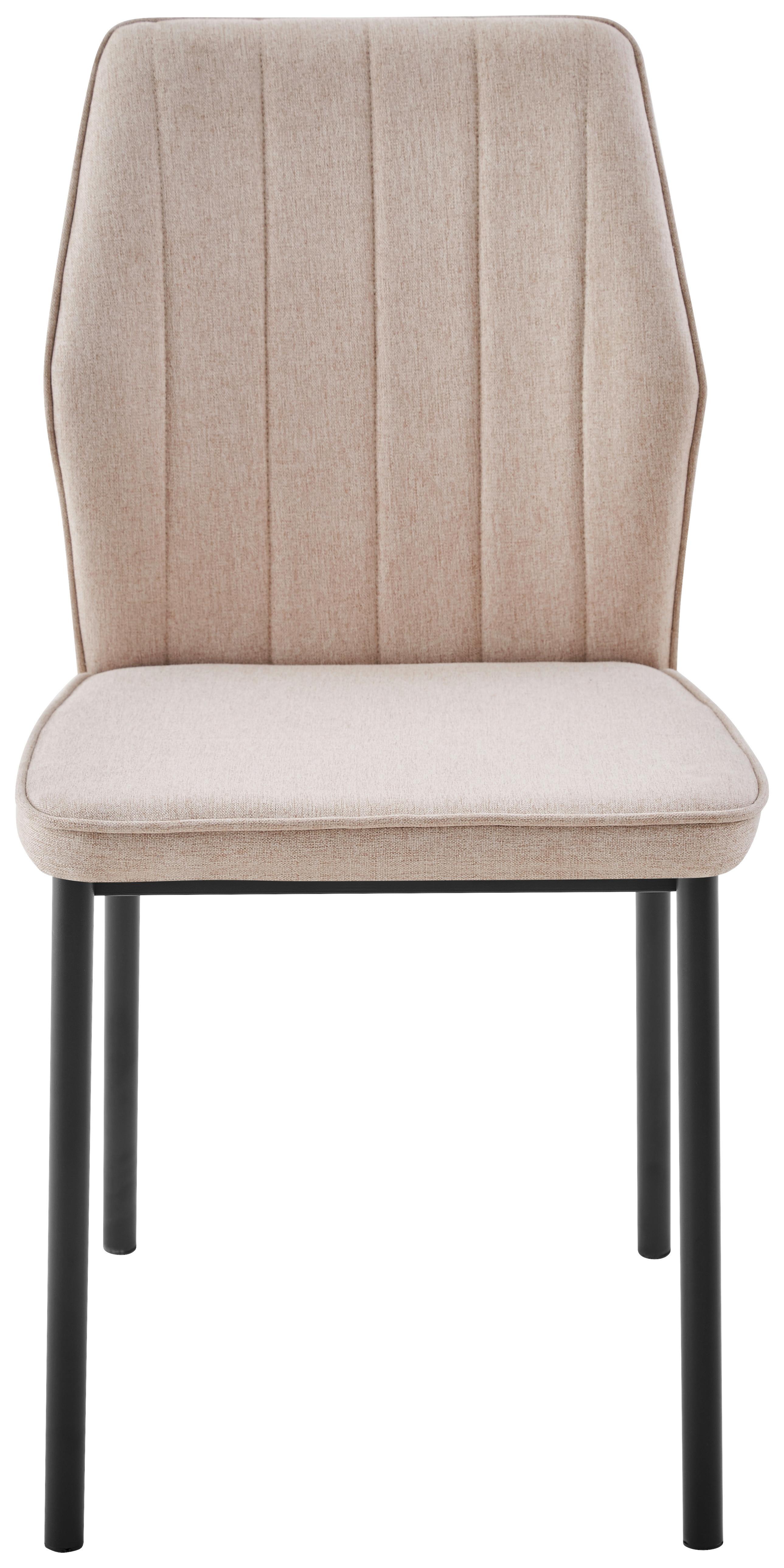 Stuhl Mia 2 Beige/Schwarz - Beige/Schwarz, Basics, Textil/Metall (44/86/52cm) - Based