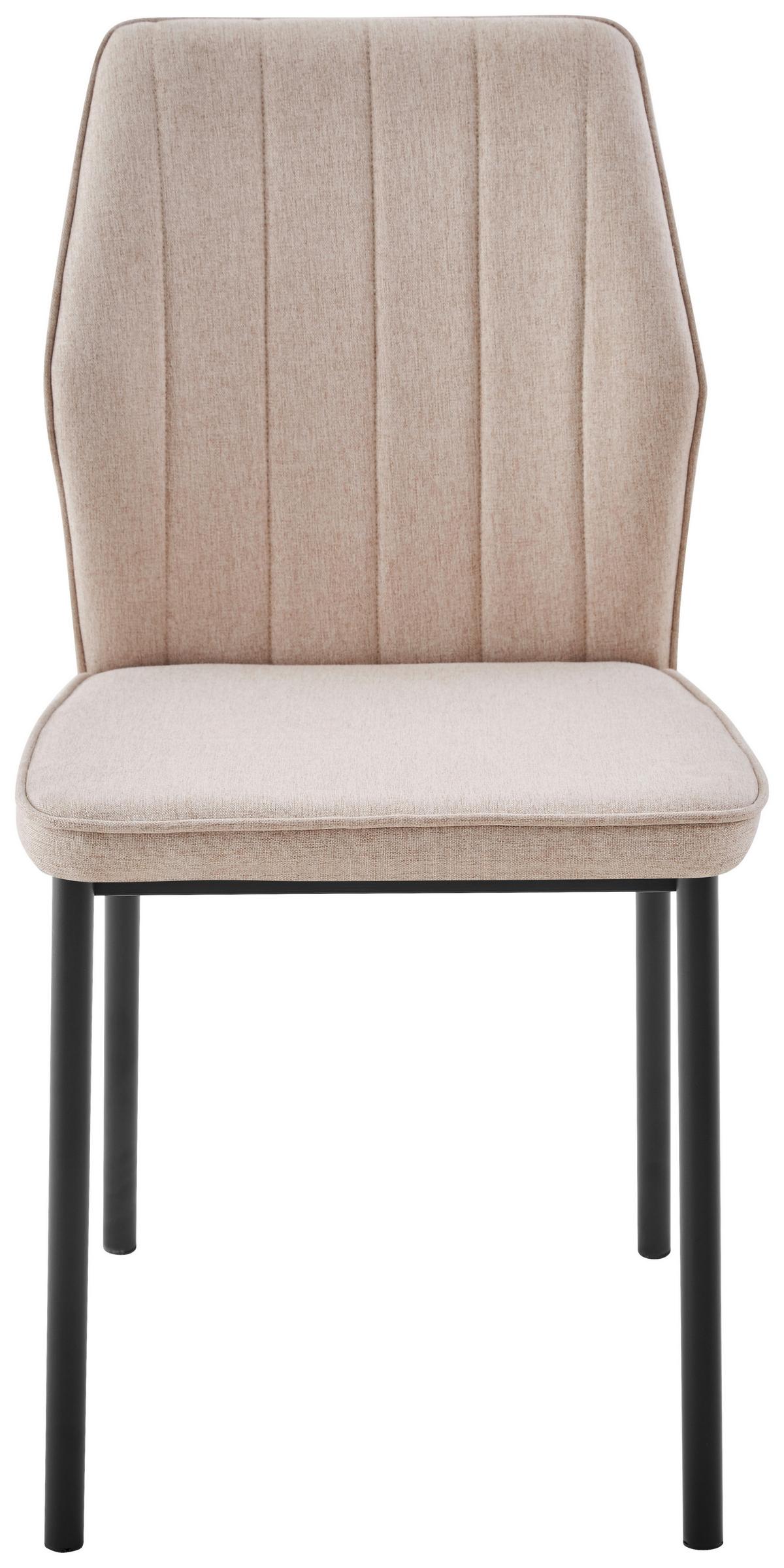 Stuhl Mia 2 Beige/Schwarz - Beige/Schwarz, Basics, Textil/Metall (44/86/52cm) - Based