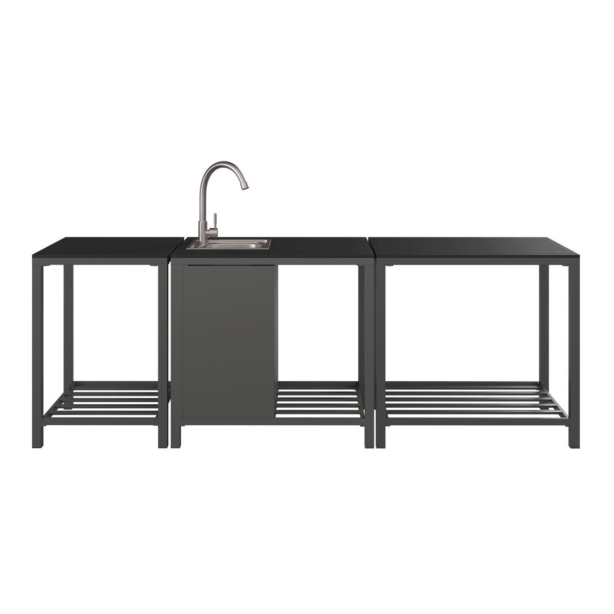 KUCHNIA ZEWNĘTRZNA MILAN - antracytowy, Modern, tworzywo sztuczne/metal (60/84/61,5cm) - Ambia Garden