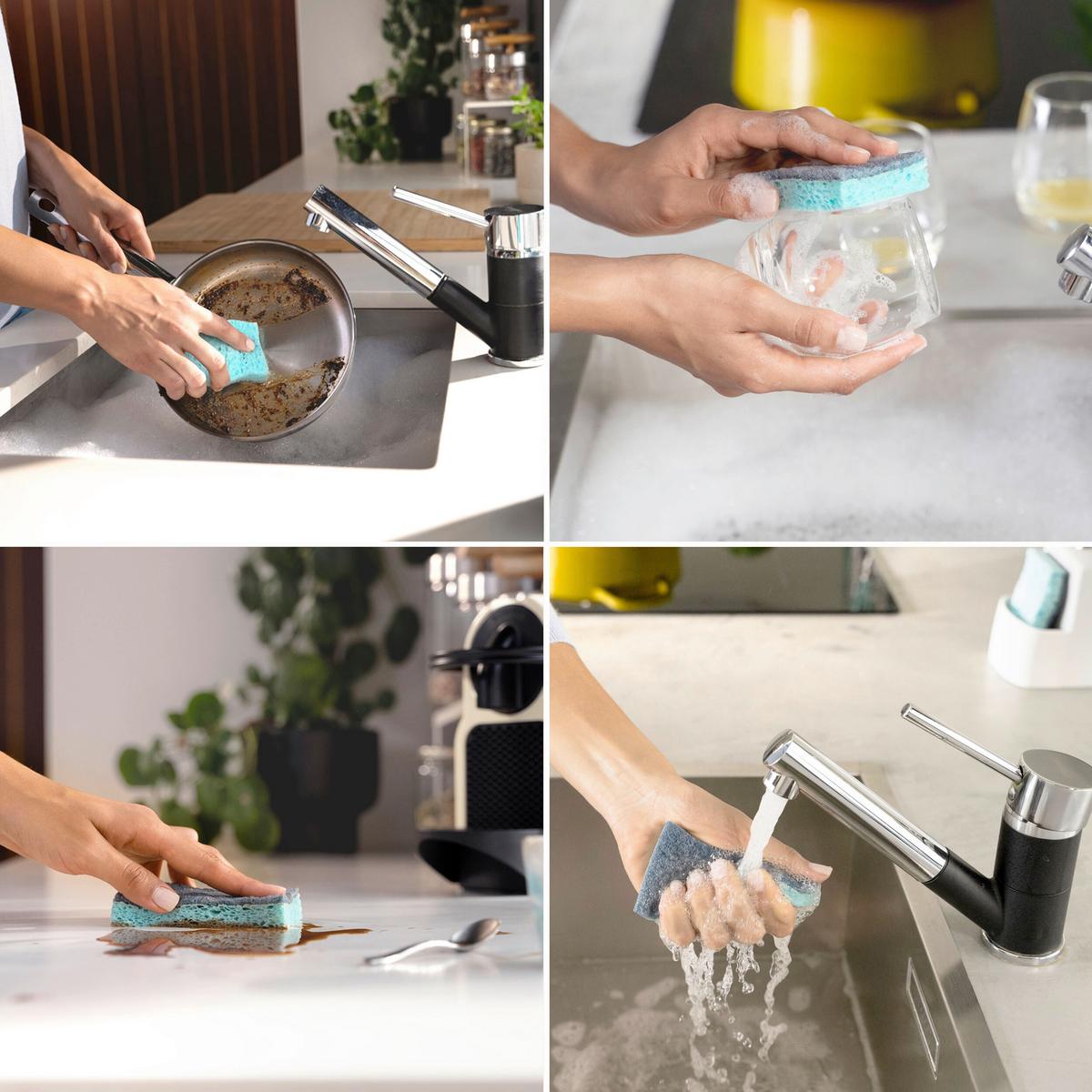 Edénytisztító Szivacs 179700 - türkiz, Basics, természetes anyagok (12,2/16,5/2,5cm) - Vileda