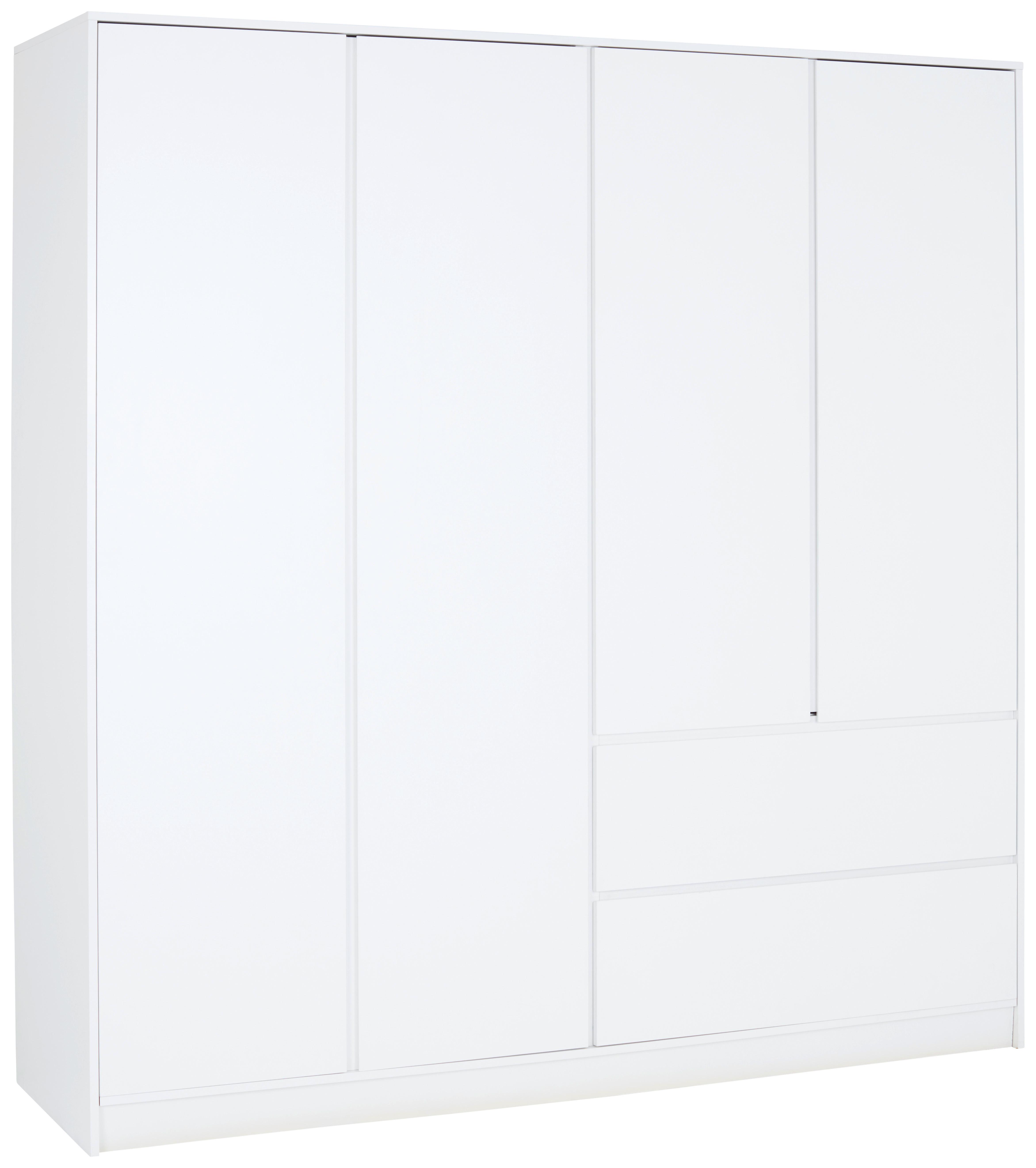 Omara Za Oblačila Basit, Bela - bela, Konvencionalno, leseni material (195/205,5/56,6cm)