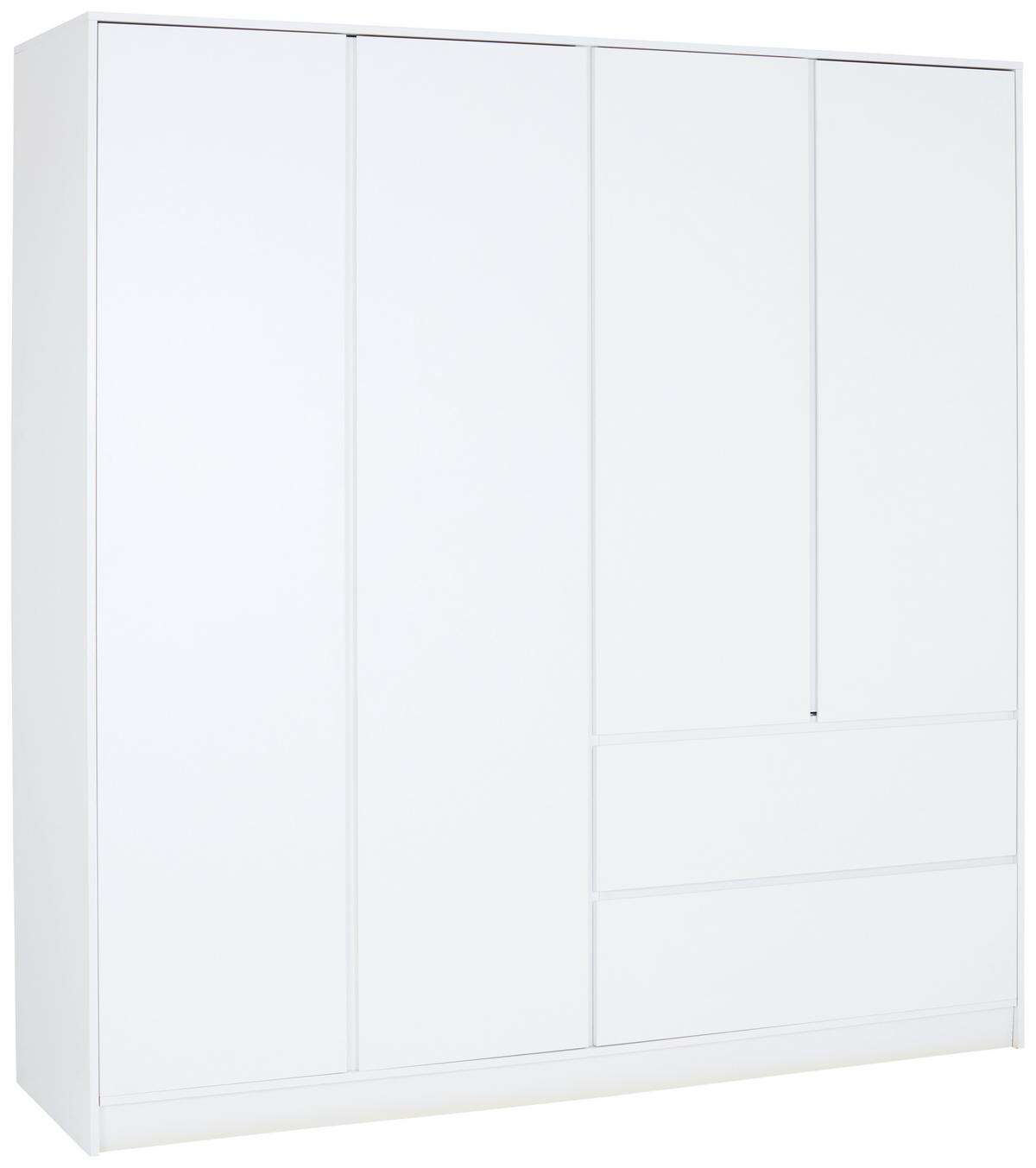 Omara Za Oblačila Basit, Bela - bela, Konvencionalno, leseni material (195/205,5/56,6cm)