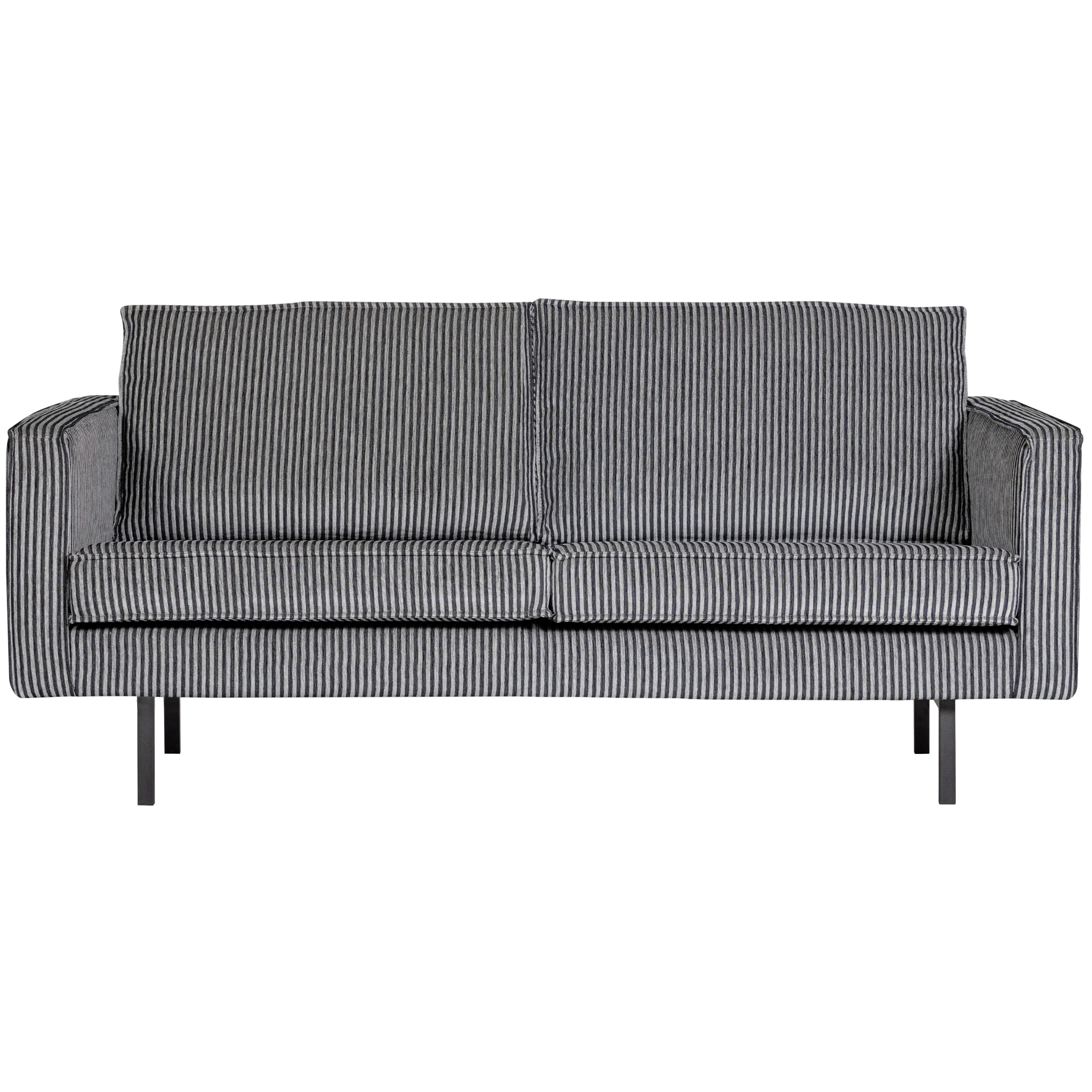 Sofa Rodeo 2,5- Sitzer Rodeo Grau, Schwarz B: 190 cm - Schwarz/Grau, Design, Textil/Metall (190/85/86cm) - Livetastic